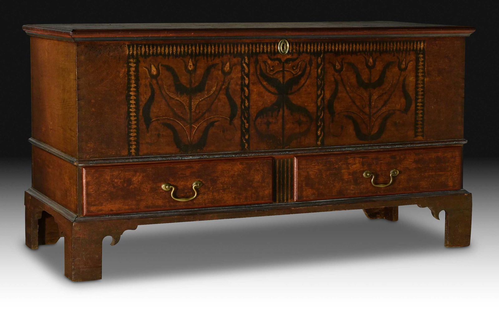 Rare North Carolina Former MESDA Paint Decorated Yellow Pine Blanket Chest (1 of 17)