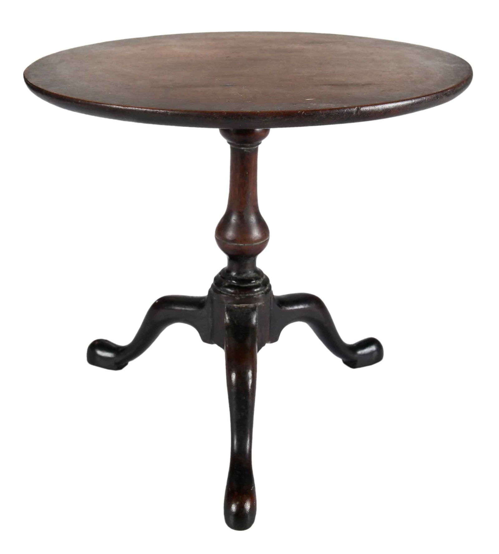 Rare Miniature Chippendale Mahogany Tilt Top Tea Table: English, late 18th century, 9-1/4 x 9-3/4 x 9-3/4 in. Provenance: Estate of Joe and Betsy Byerly, Greensboro, North Carolina