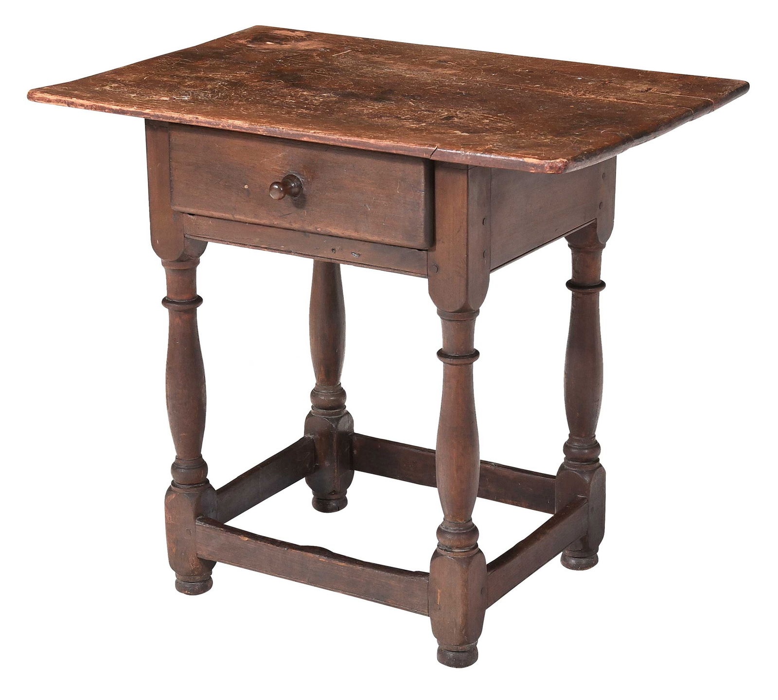 American William and Mary Stretcher Base Tavern Table (1 of 6)