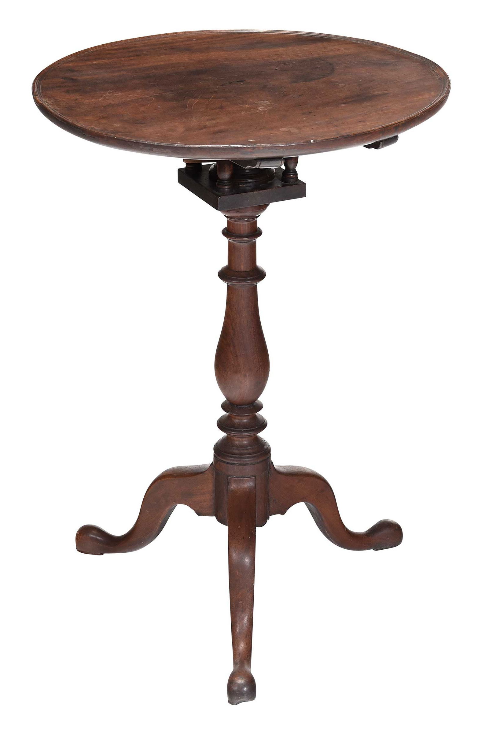 American Chippendale Mahogany Dish Top Candlestand (1 of 9)