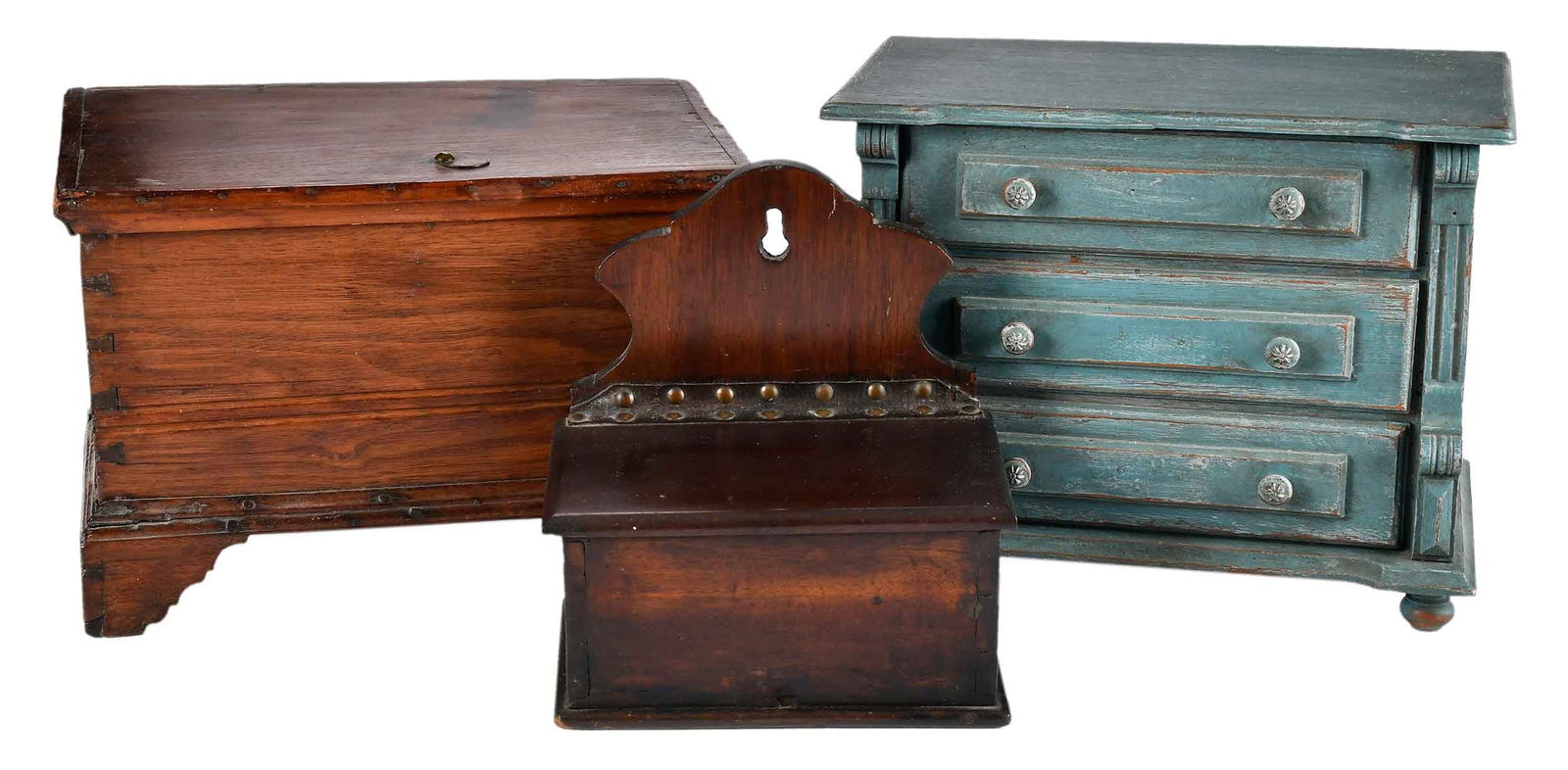 Two Tabletop Boxes and Miniature Painted Chest of Drawers (1 of 8)