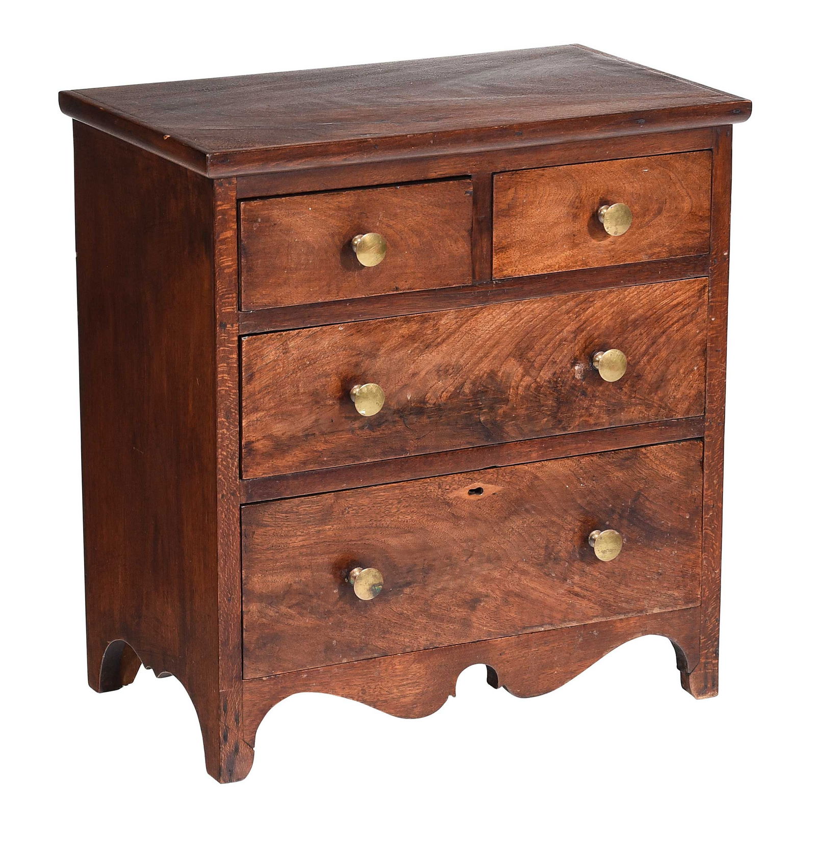 Southern Federal Diminutive Figured Walnut Chest of Drawers (1 of 5)