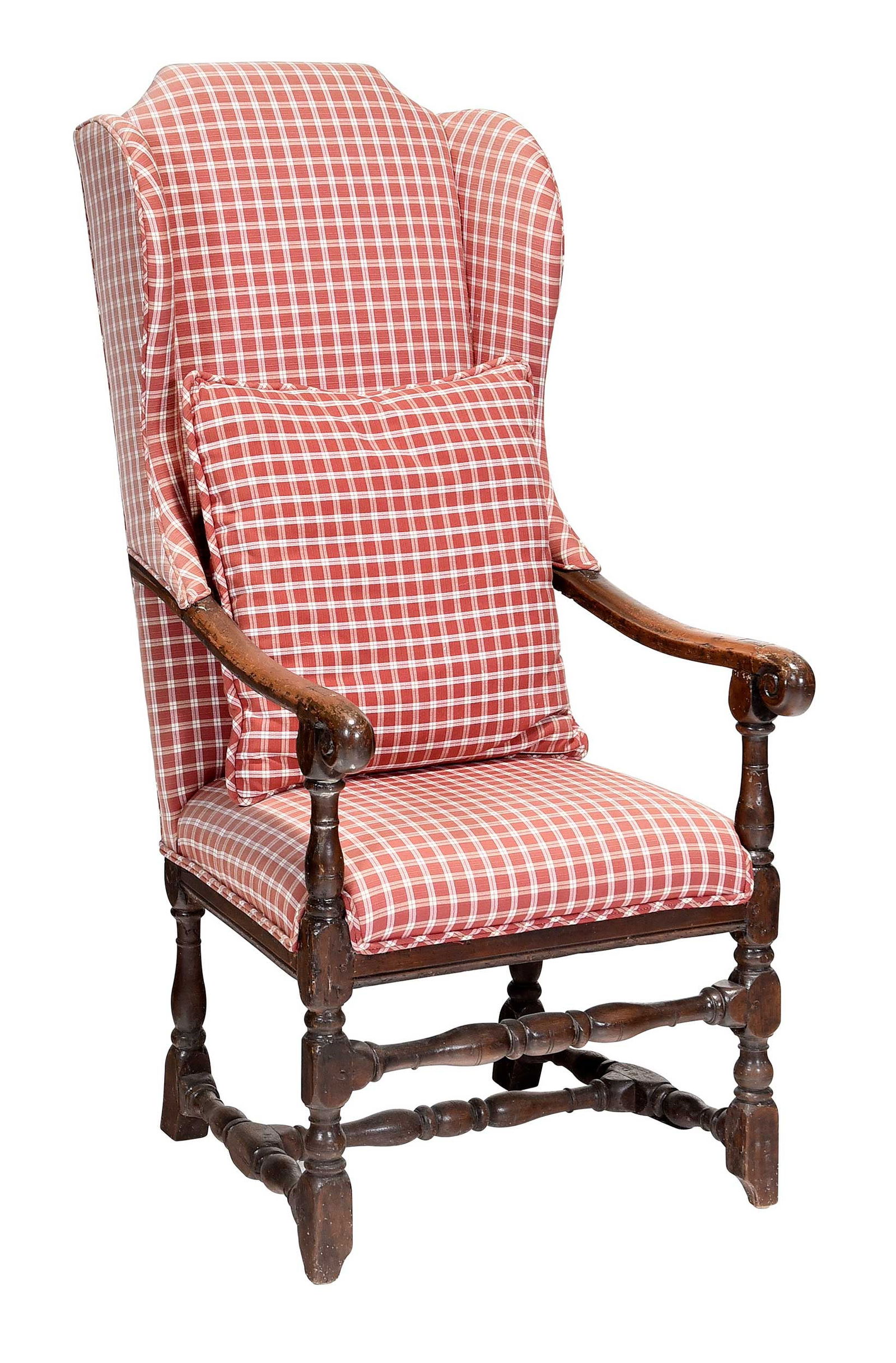 British Provincial William and Mary Oak Wingback Open Armchair (1 of 4)