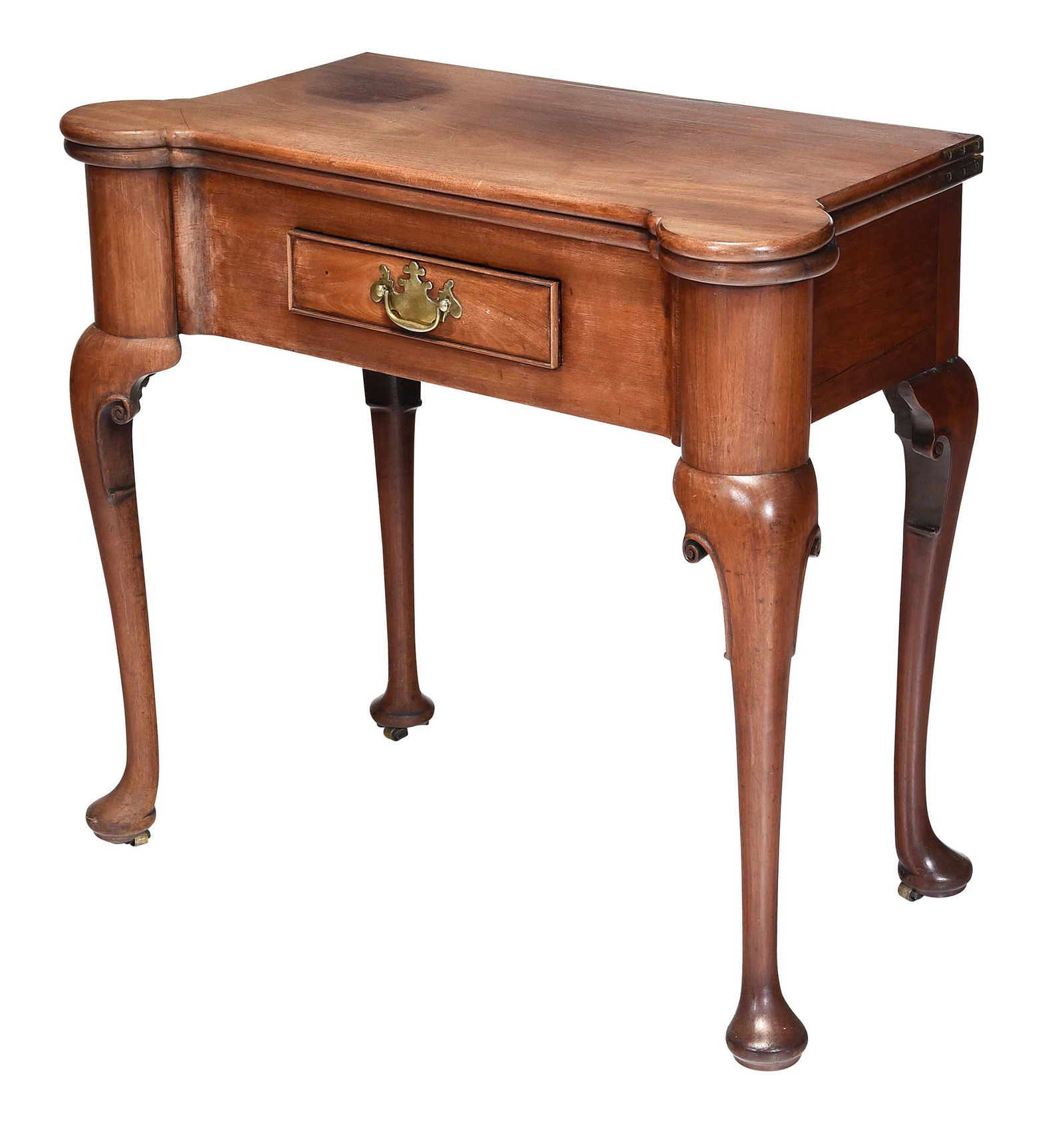 British Queen Anne Mahogany Turret Top Card Table (1 of 7)