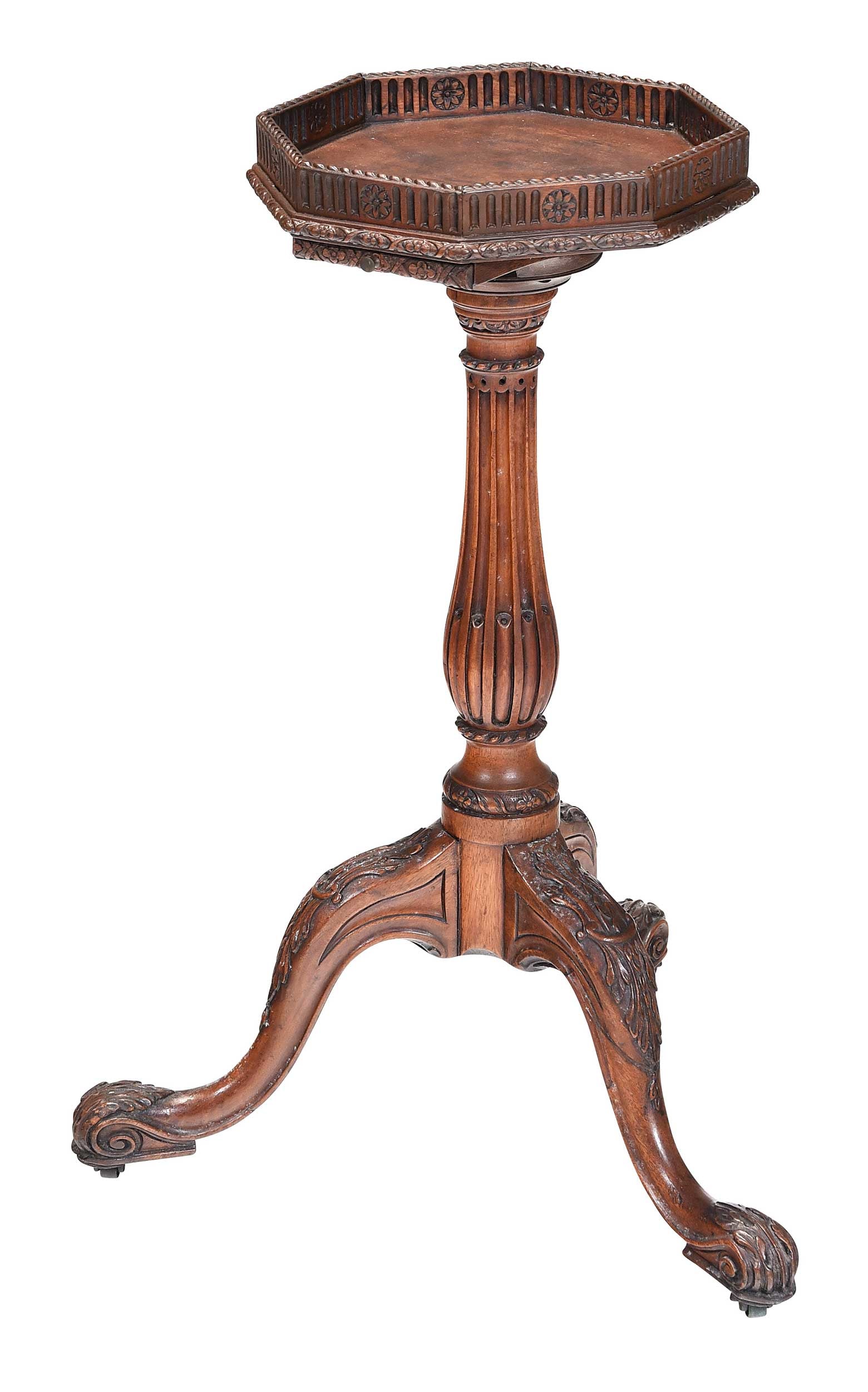 George III Carved Mahogany Kettle Stand (1 of 8)