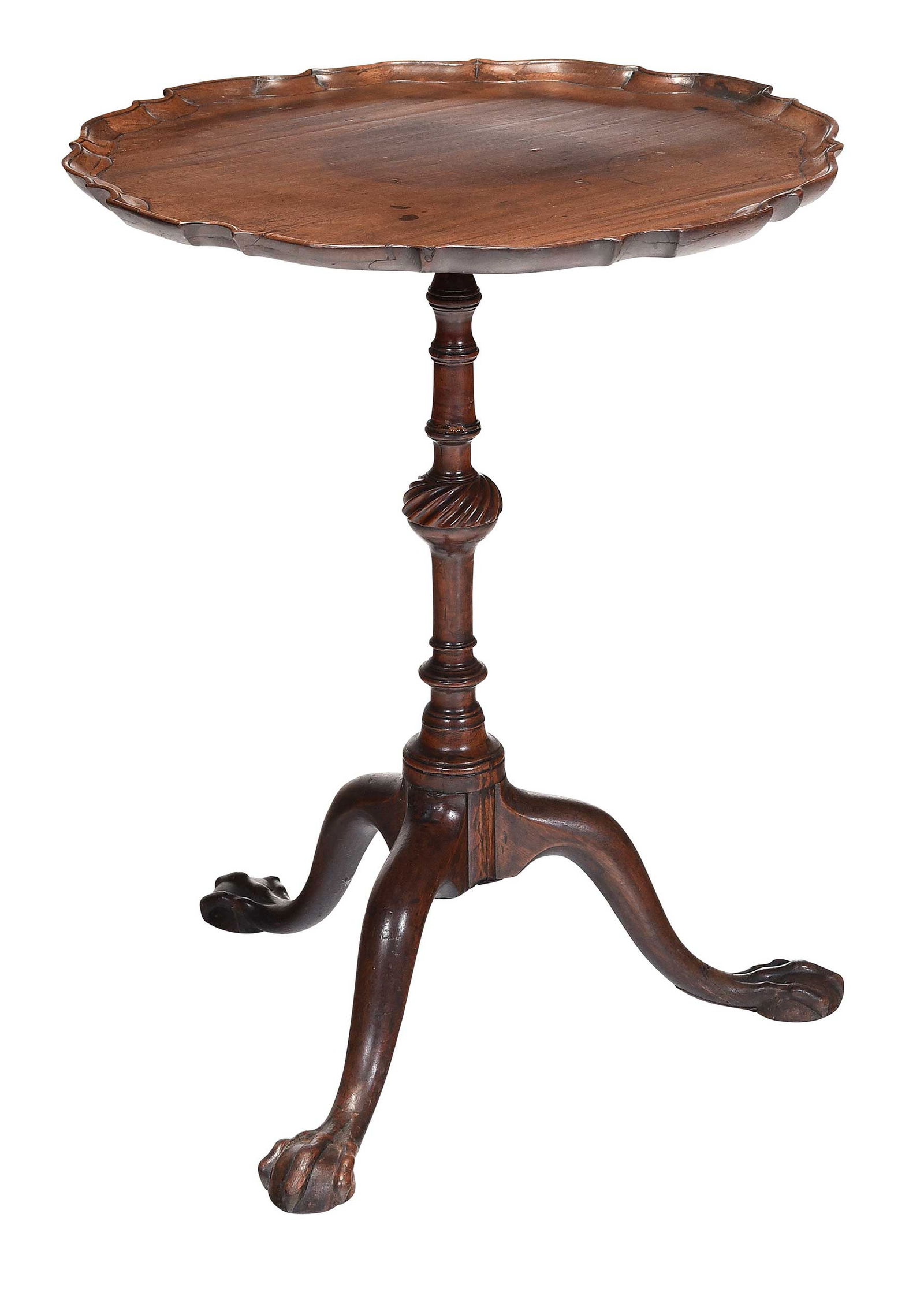 British George III Mahogany Piecrust Tripod Wine Table (1 of 9)