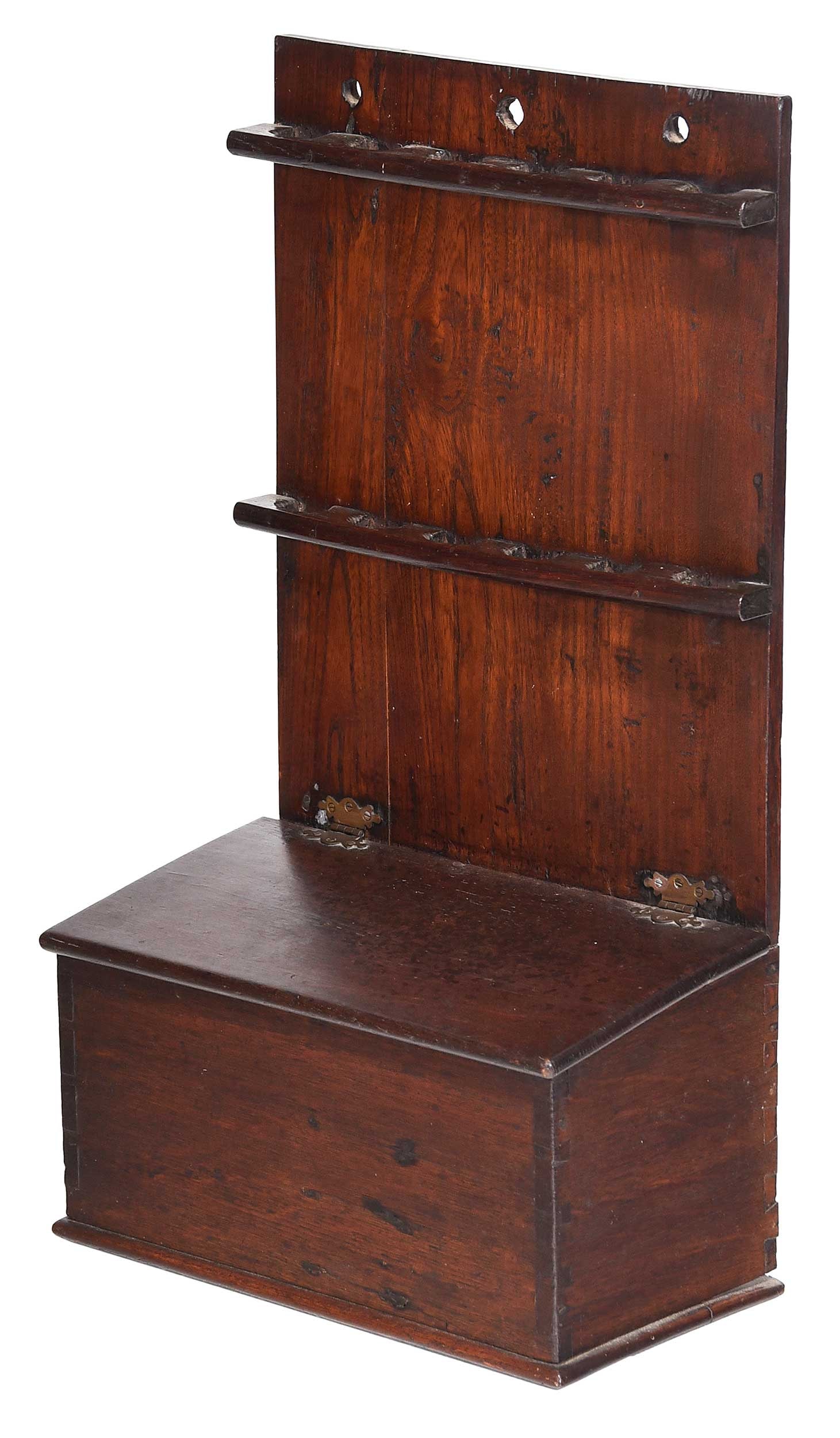 Georgian Elm Hanging Spoon Rack and Box (1 of 4)