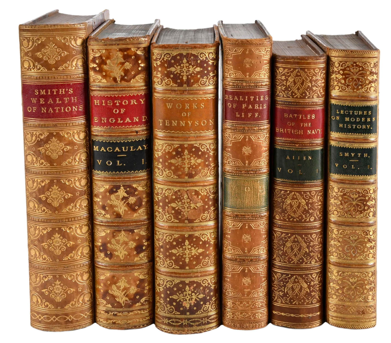 16 Tan Leatherbound Volumes, History and Literature (1 of 7)