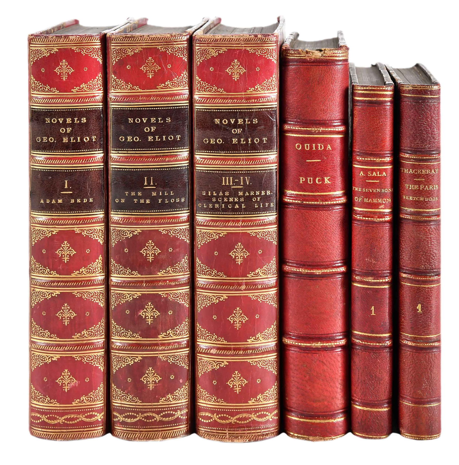 20 Red Leather Bindings, English Literature (1 of 5)