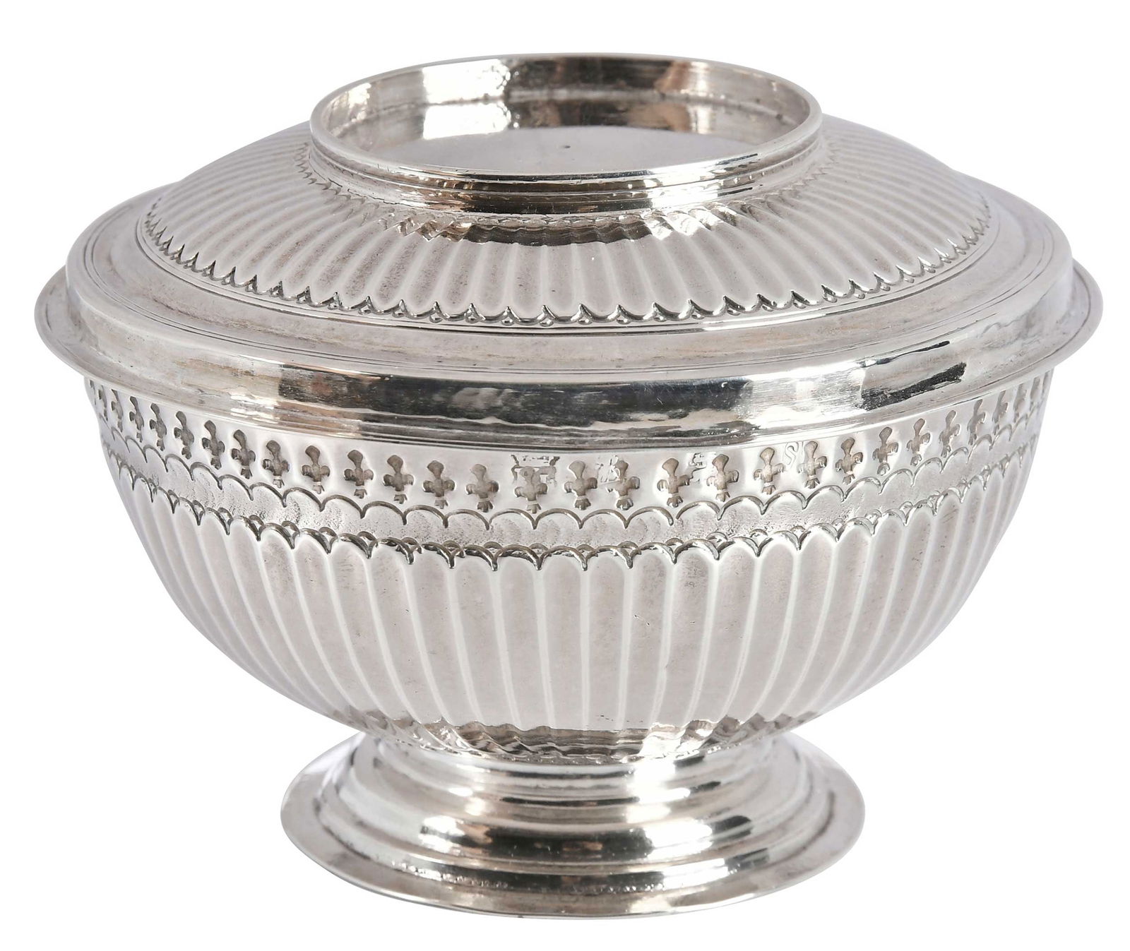 Queen Anne English Silver Lidded Sugar Bowl, Britannia Standard, William Fleming (1 of 6)