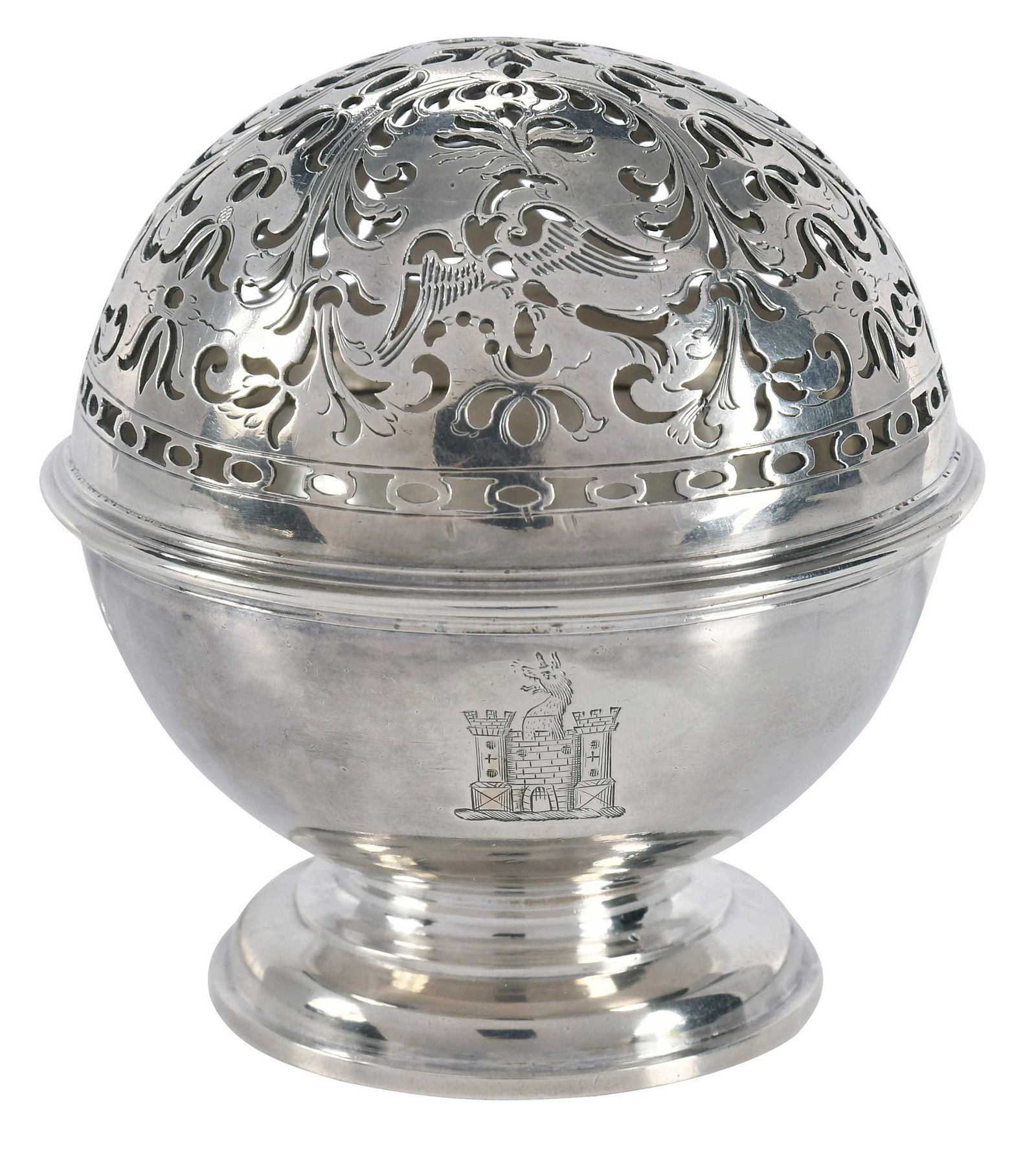 Queen Anne English Silver Sponge Box, Benjamin Pyne (1 of 8)