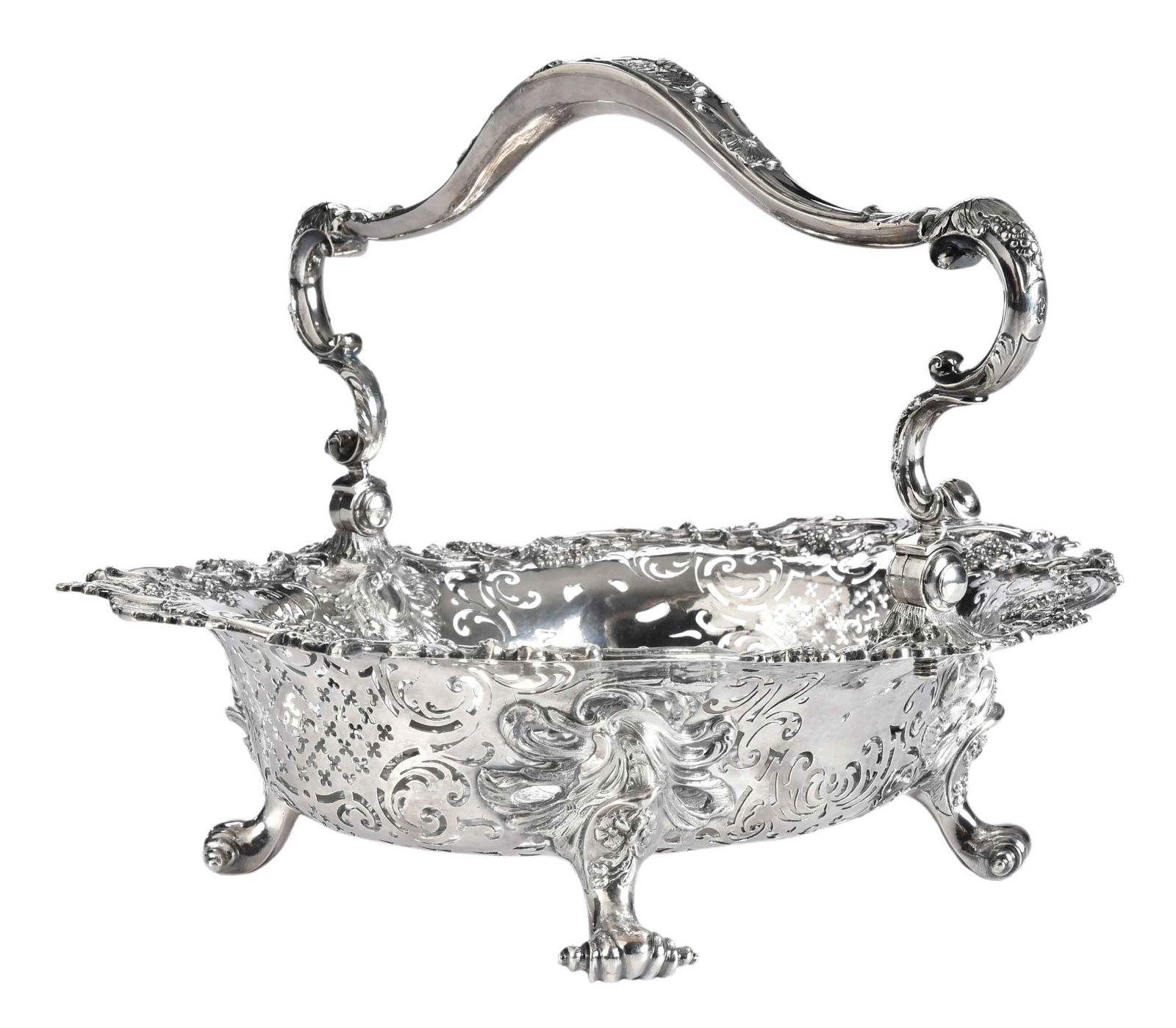 George II English Silver Basket, William Cripps (1 of 17)