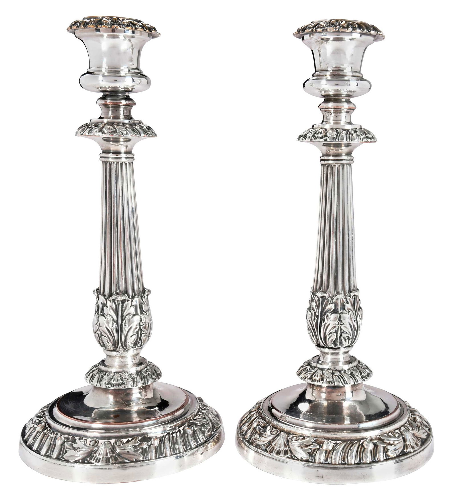 Pair Old Sheffield Plate Matthew Bolton Candlesticks (1 of 9)