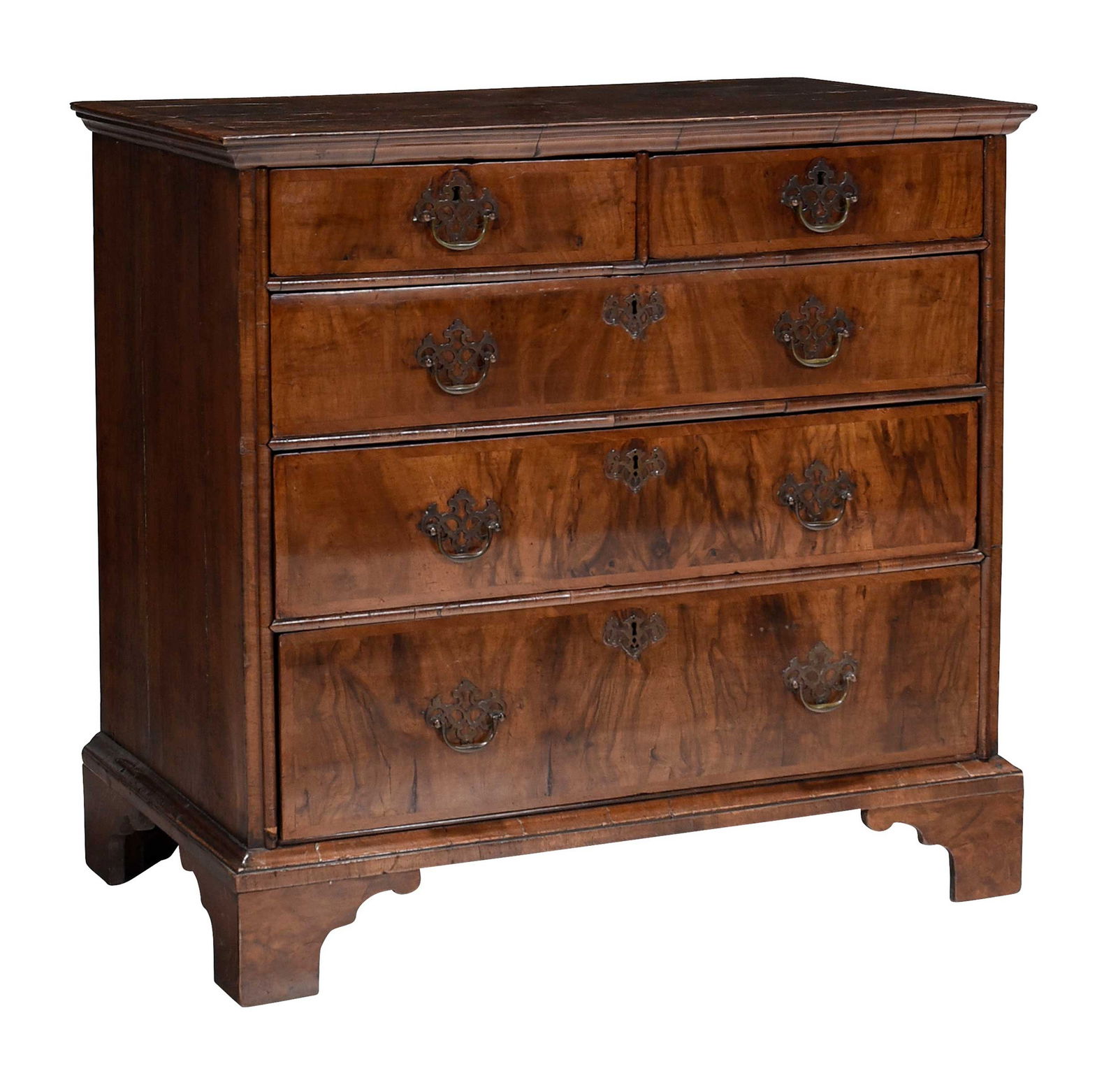 George II Figured Walnut Chest of Drawers (1 of 7)