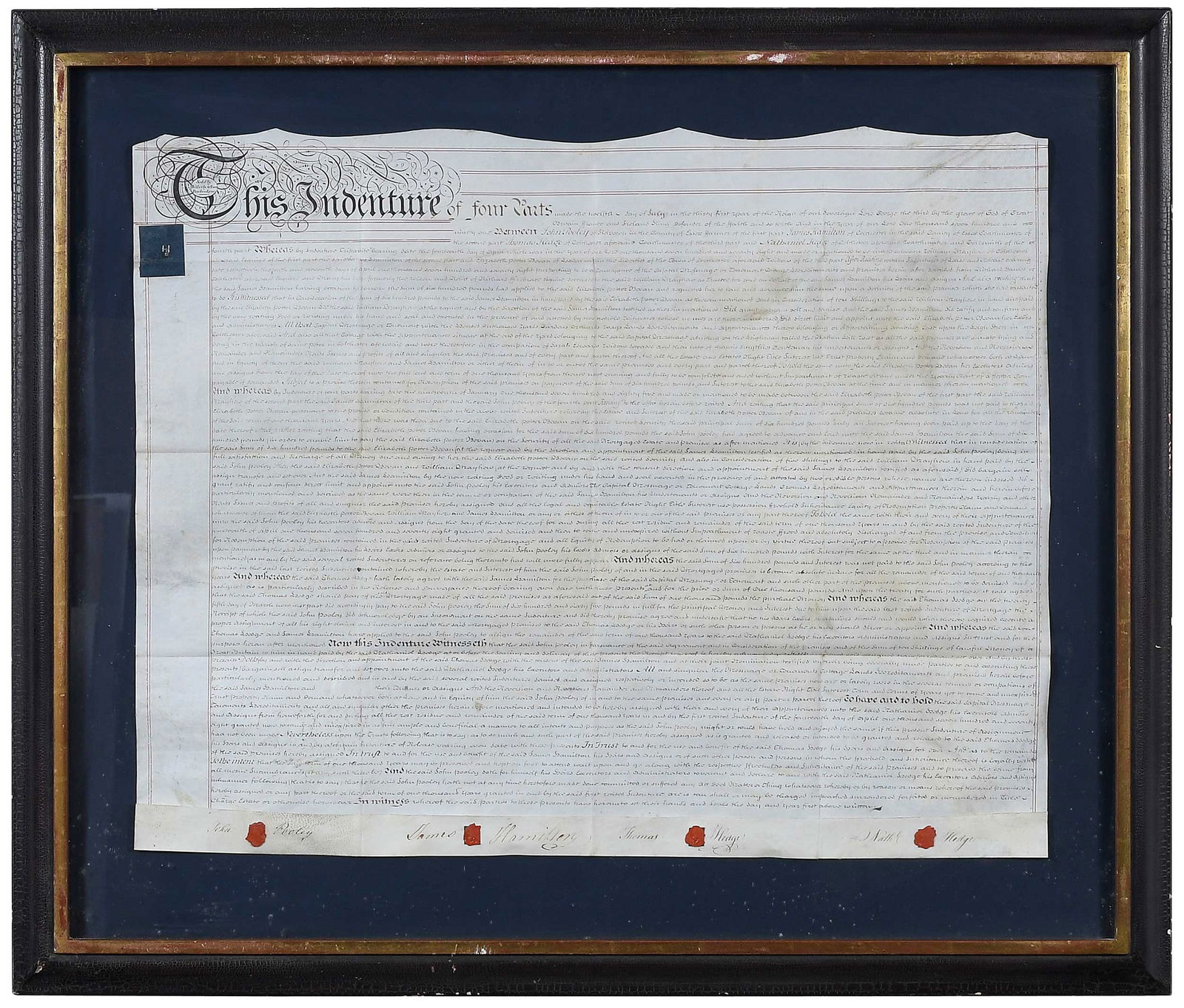 Large British Vellum Indenture Document, 1791 (1 of 10)