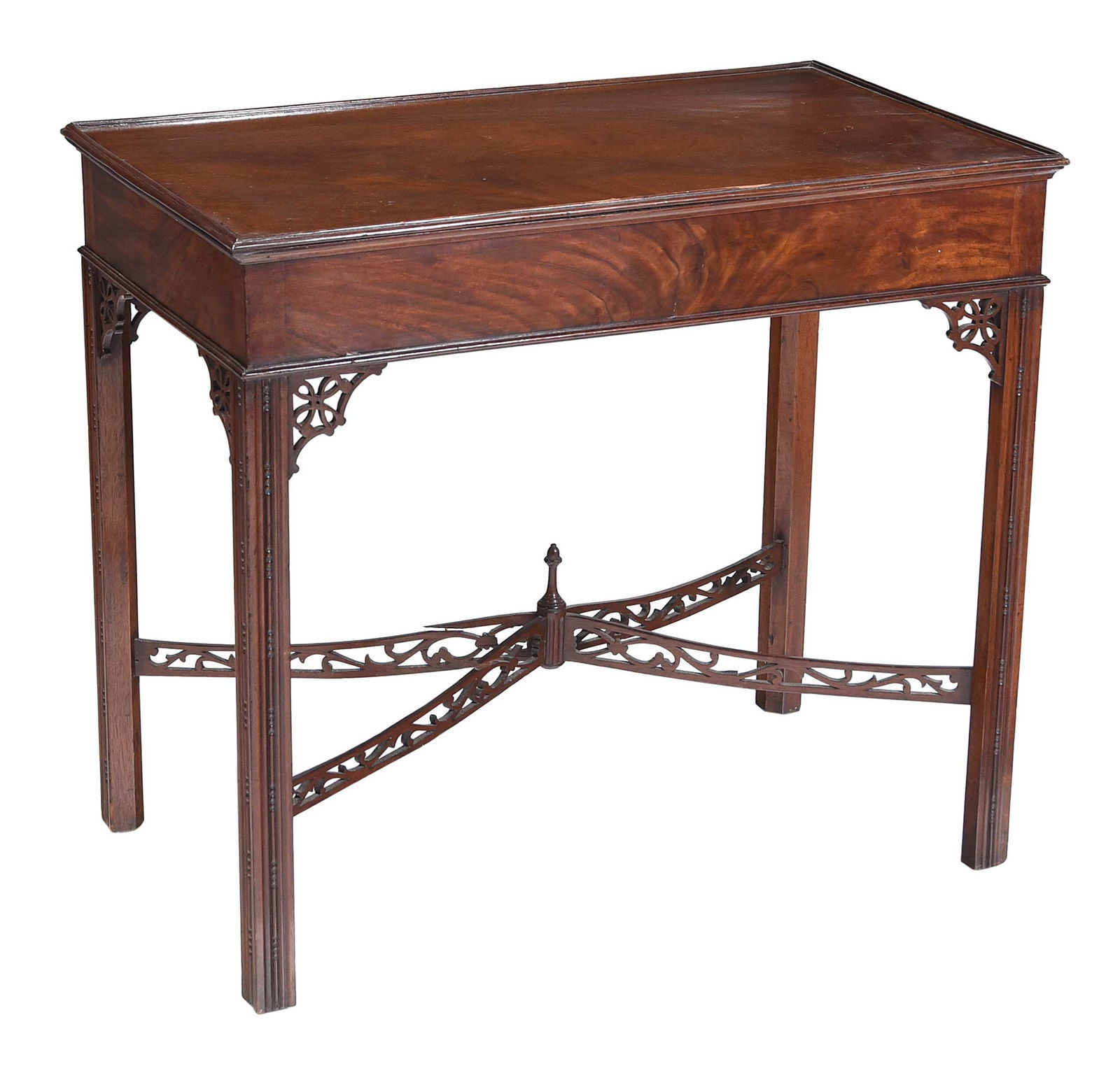 Chippendale Carved and Figured Mahogany Tea Table (1 of 8)