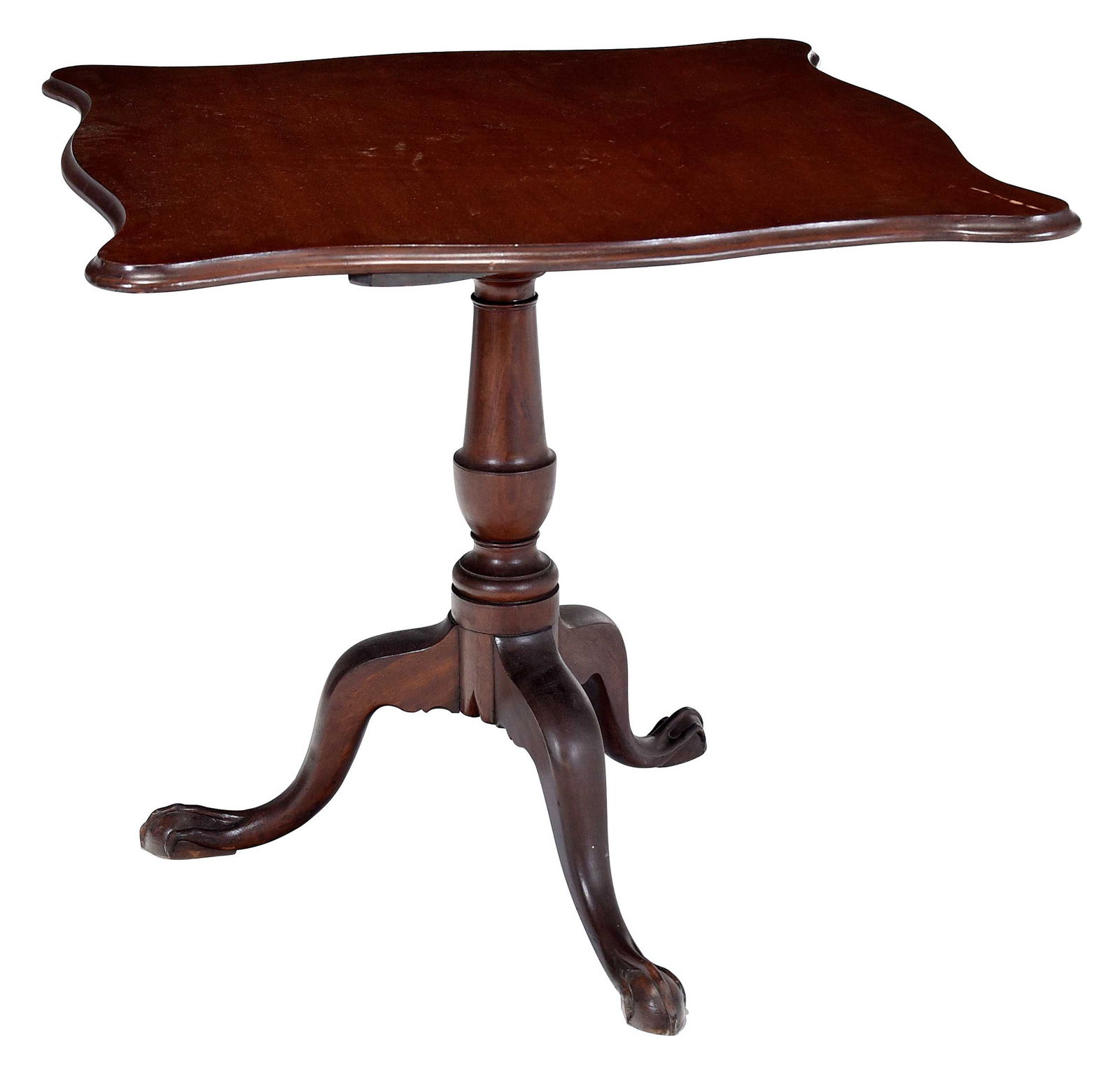 Chippendale Figured Mahogany Tilt Top Breakfast Table (1 of 6)