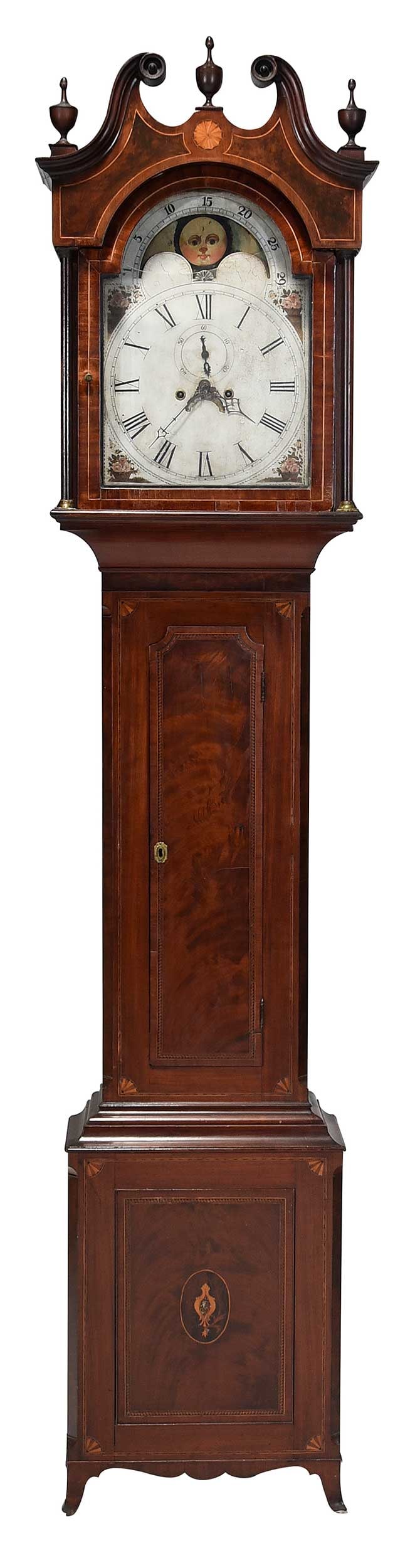 George III Inlaid Figured Mahogany Tall Case Clock (1 of 17)