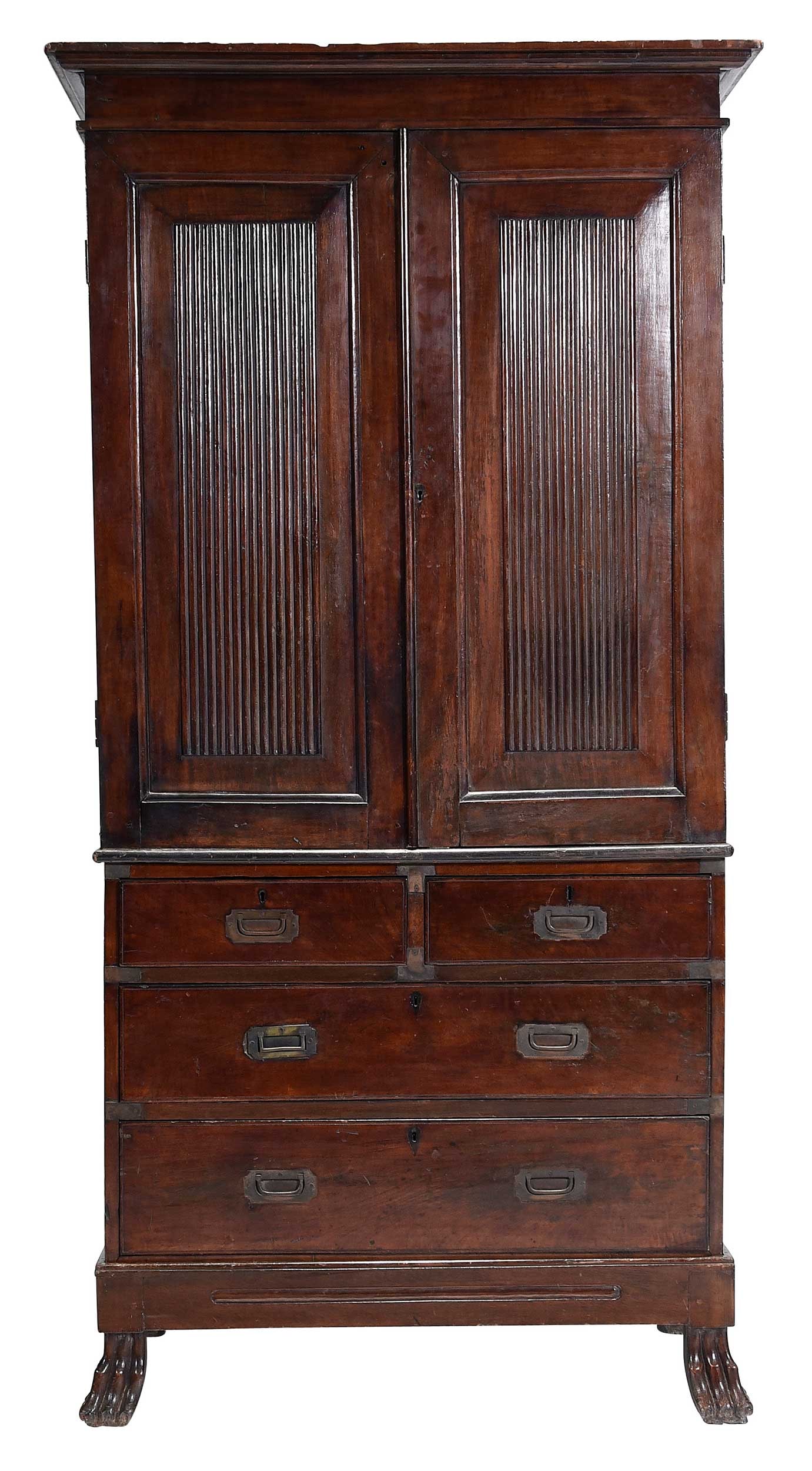 Anglo Indian Carved Linen Press (1 of 7)