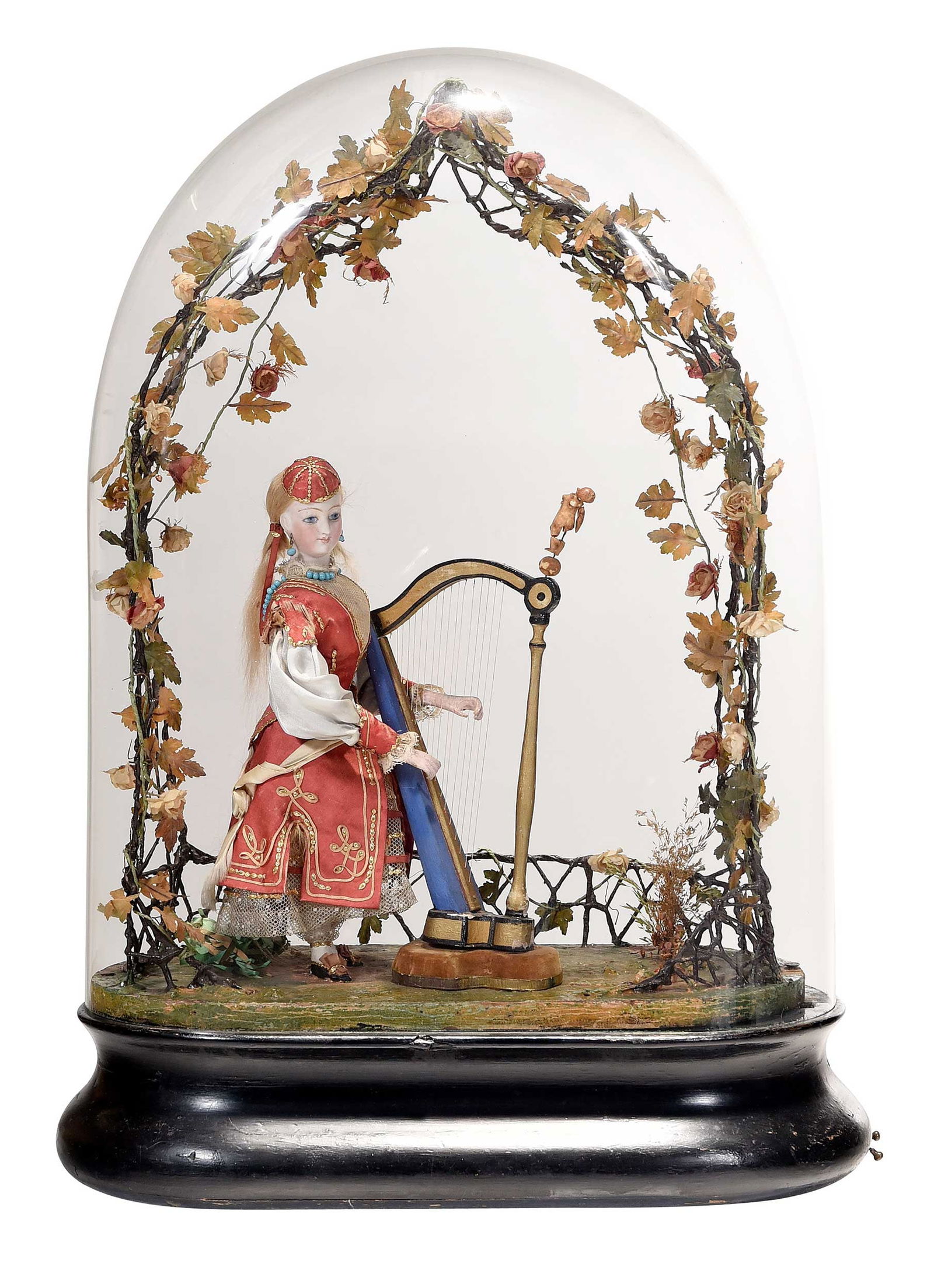 French Musical Automaton, Elegant Lady Harpist (1 of 16)