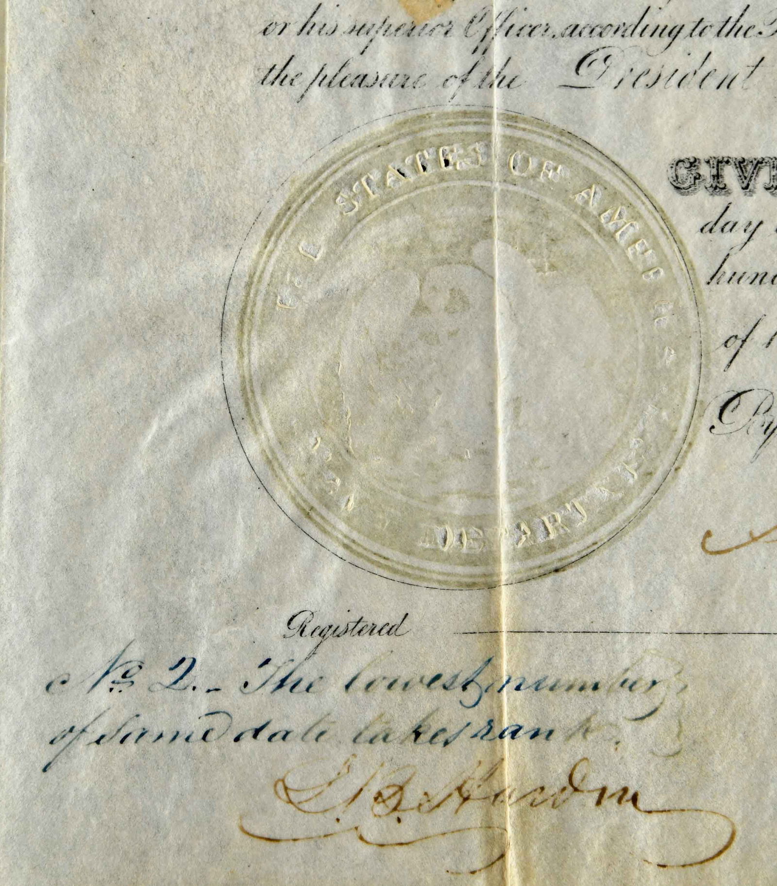 John Tyler Signed Naval Appointment - 4