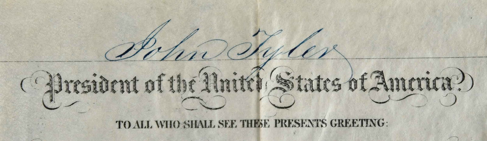 John Tyler Signed Naval Appointment - 5