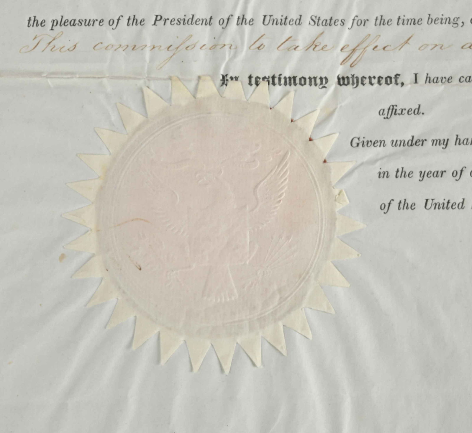 Franklin Pierce Signed Appointment - 2