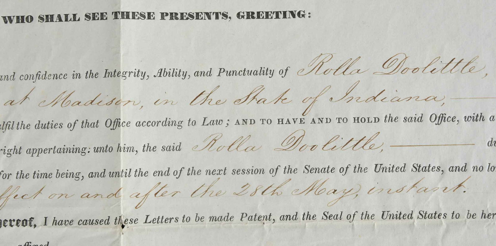 Franklin Pierce Signed Appointment - 5