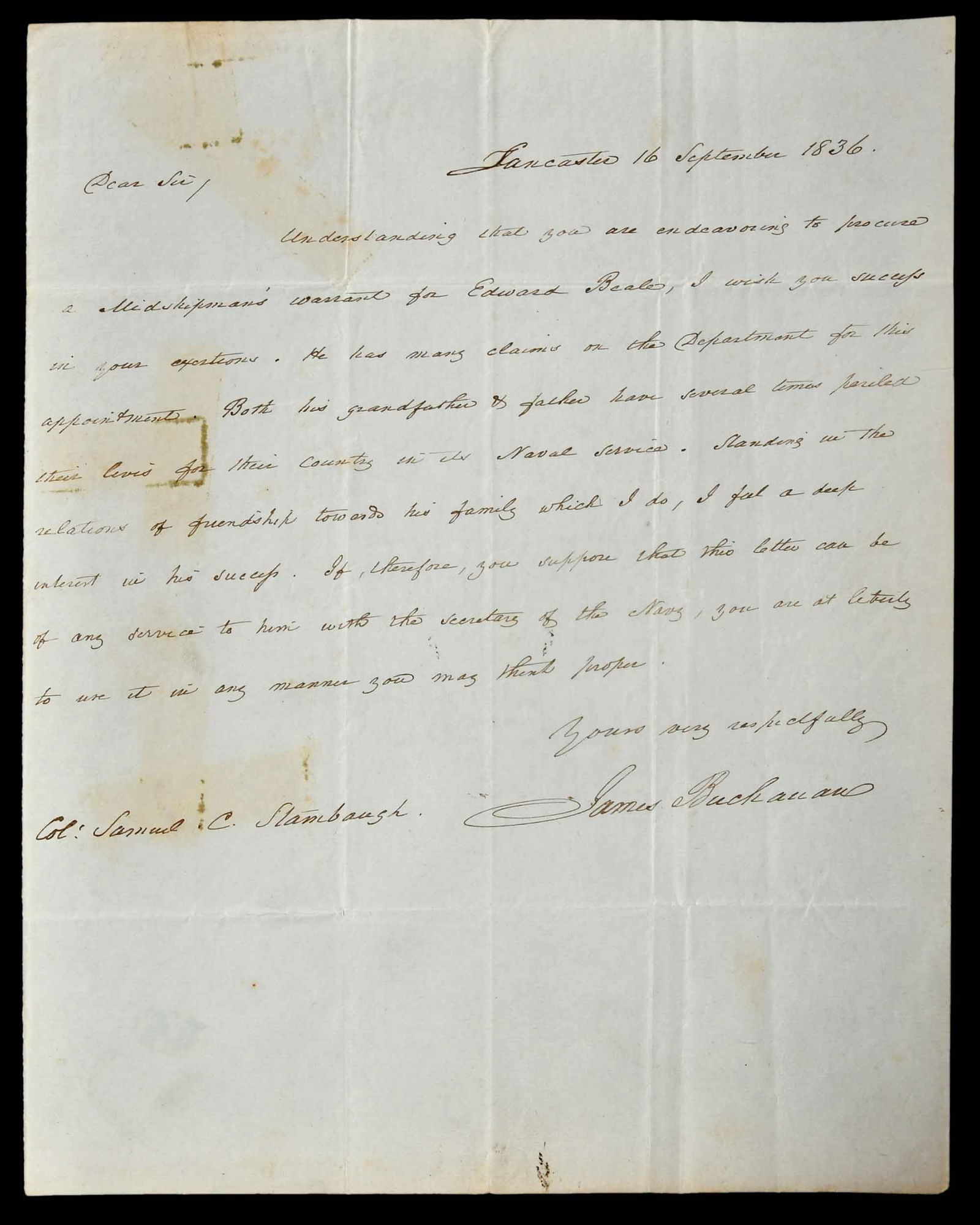James Buchanan Handwritten and Signed Letter (1 of 7)