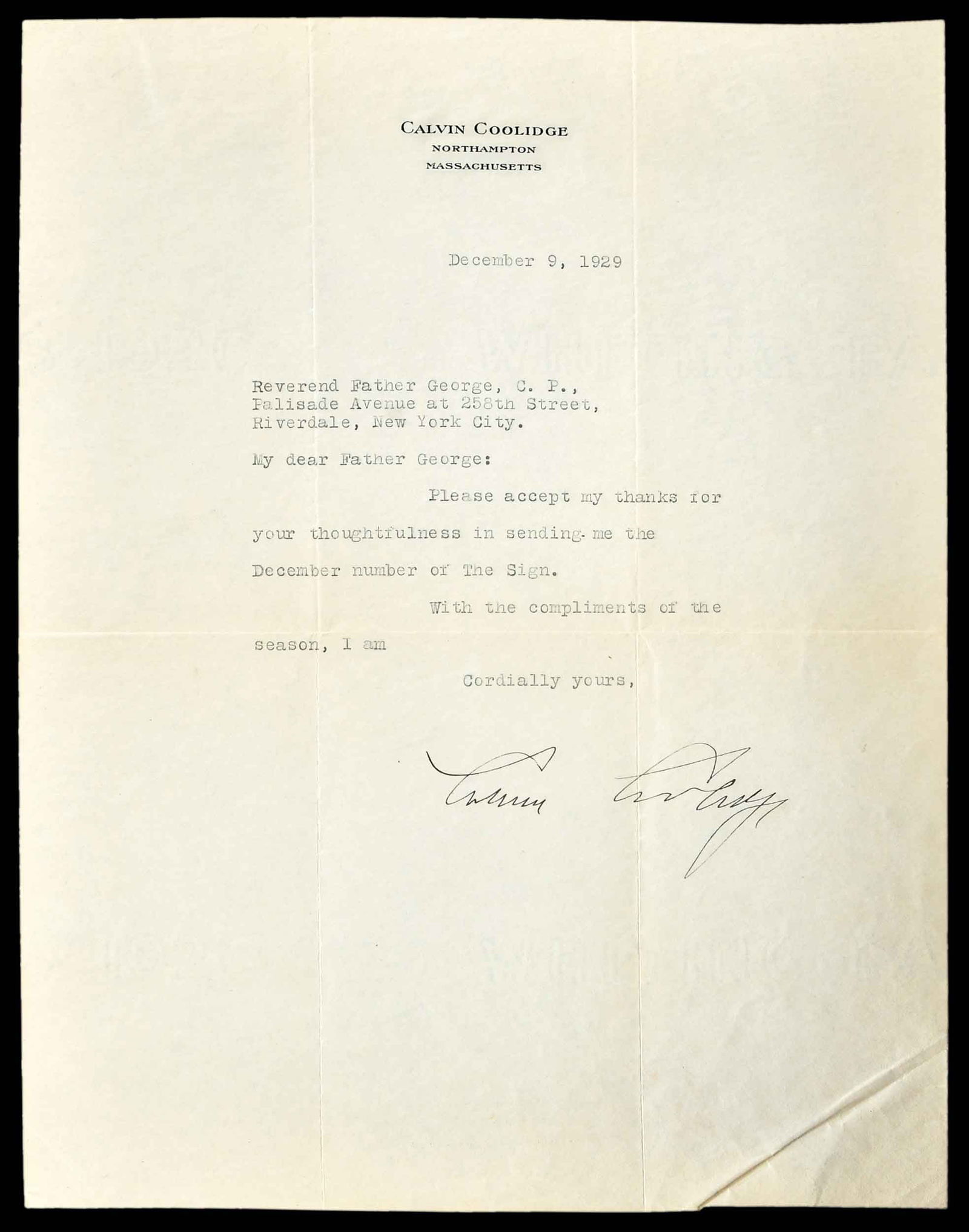 Calvin Coolidge Typed Letter Signed (1 of 6)