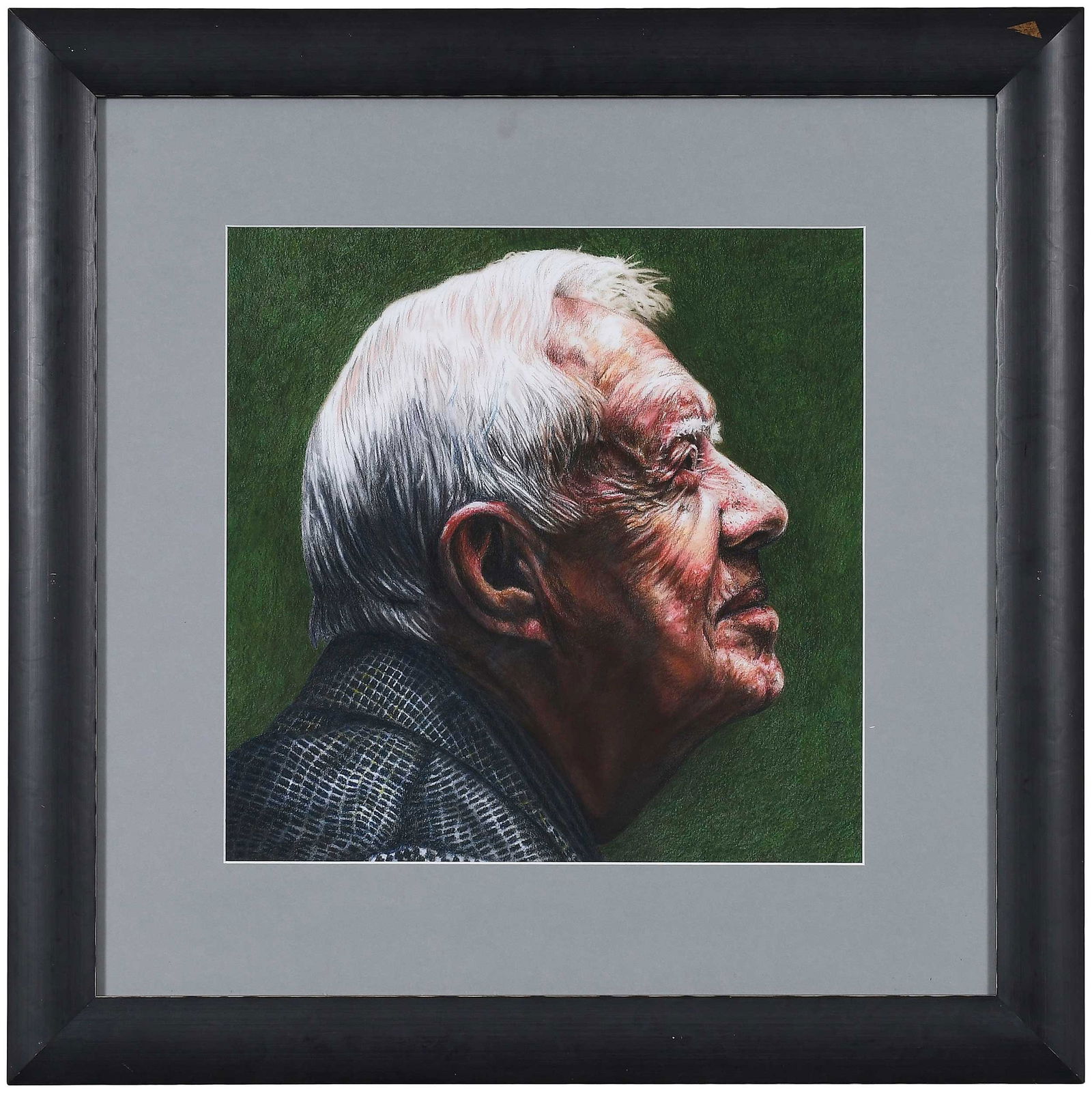 Portrait of President Jimmy Carter: (American School, 20th/21st Century)Profile Portrait, not visibly signed, colored pencil on paper, 16 x 16 in.; under glass in wood frame, 26 x 26 in.Provenance: The Estate of Jimmy and Rosalynn