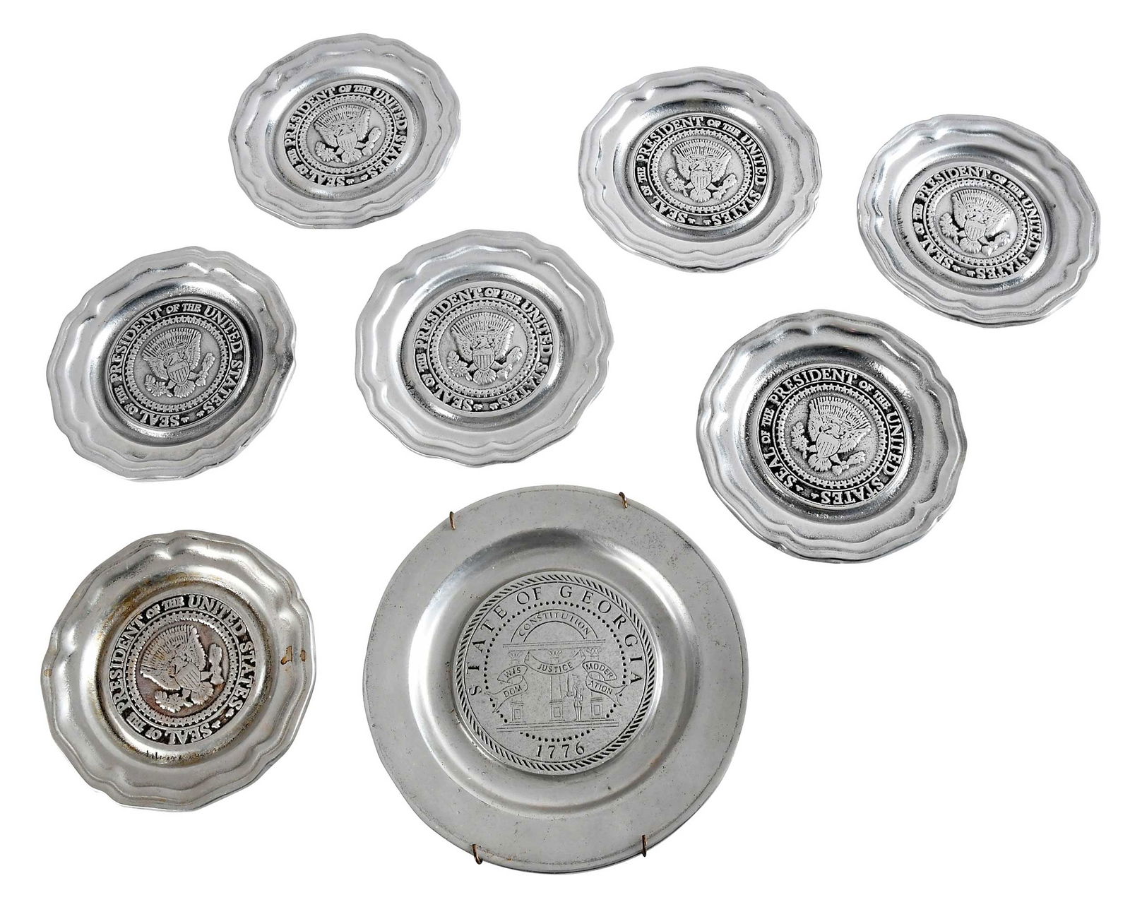 Eight Wilton Armetale Plates with Government Seals, Jimmy Carter Provenance (1 of 6)