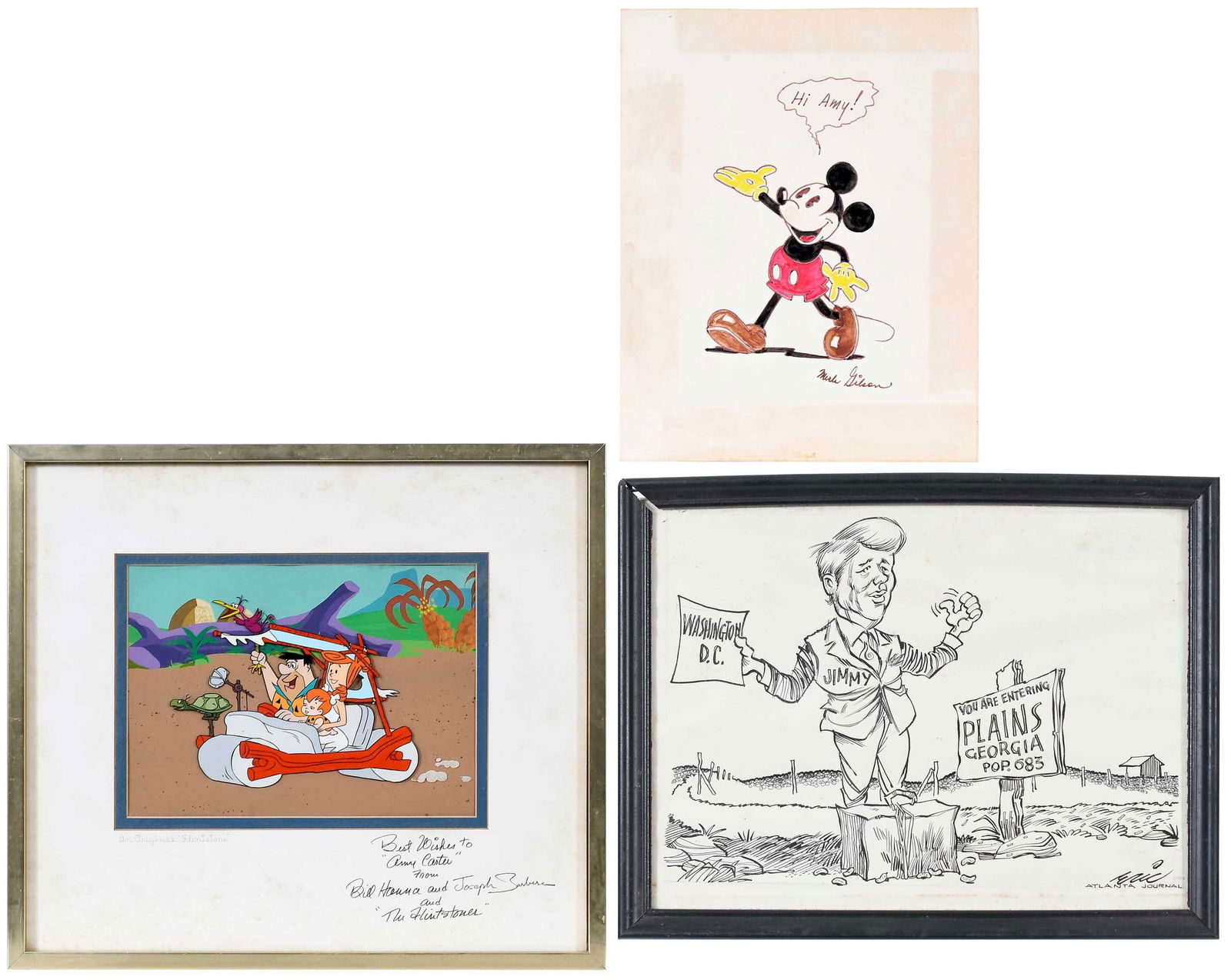 Group of Three Signed Animation Art Works, Jimmy Carter Provenance (1 of 14)
