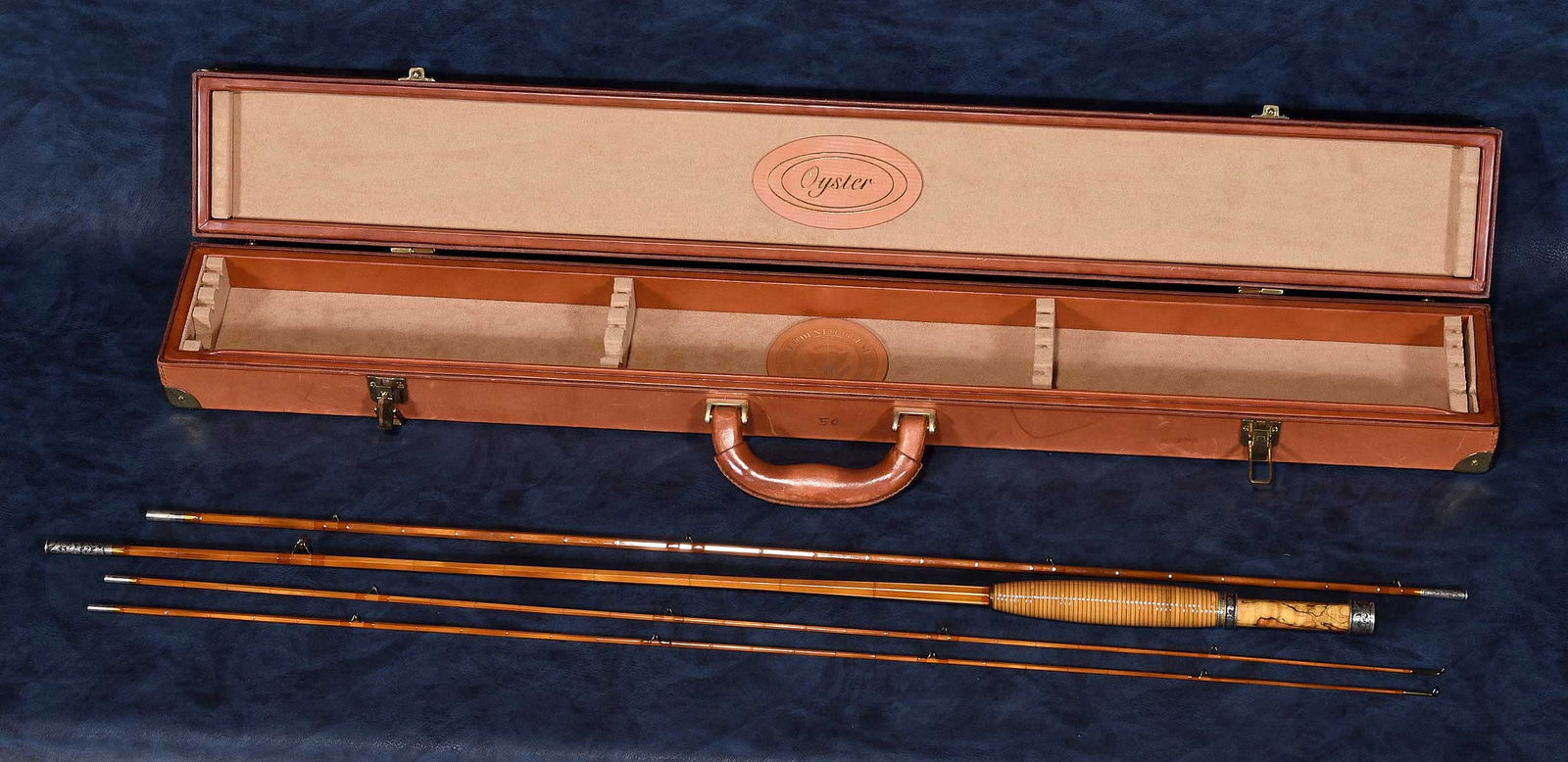 Jimmy Carter Personalized Oyster Bamboo Fly Fishing Rod in Leather Presentation Case (1 of 15)