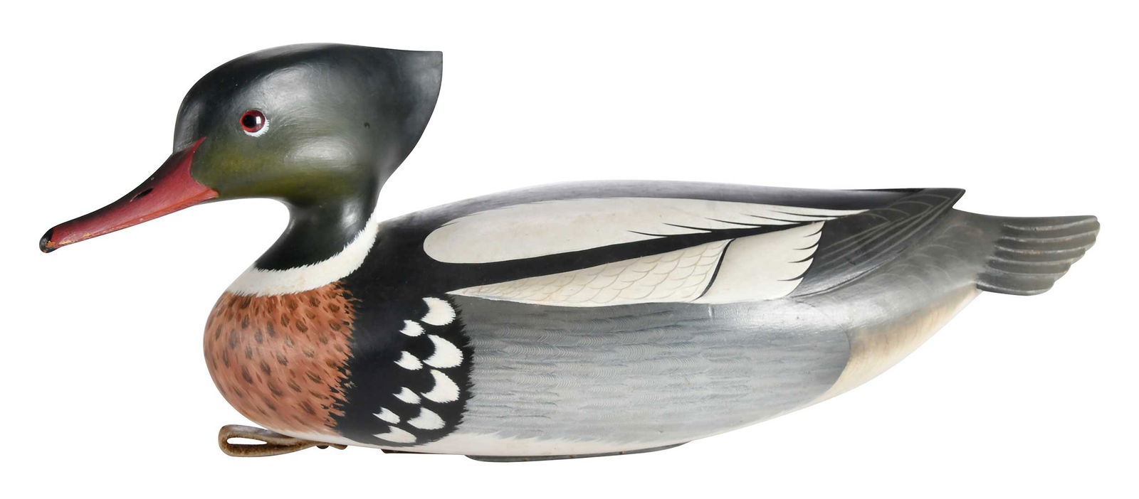 George Strunk Red-breasted Merganser Drake Decoy, Jimmy Carter Provenance (1 of 8)