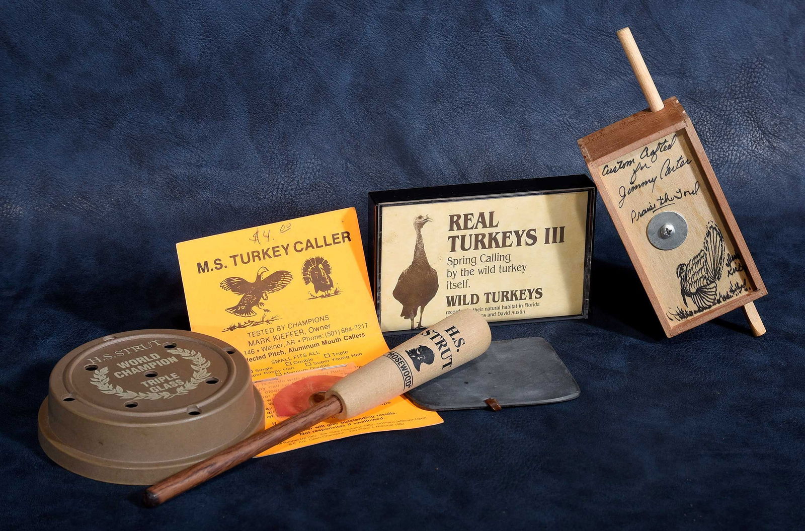 Four Turkey Calls and H.S. Strut World Champion Medallion, Jimmy Carter Provenance (1 of 5)