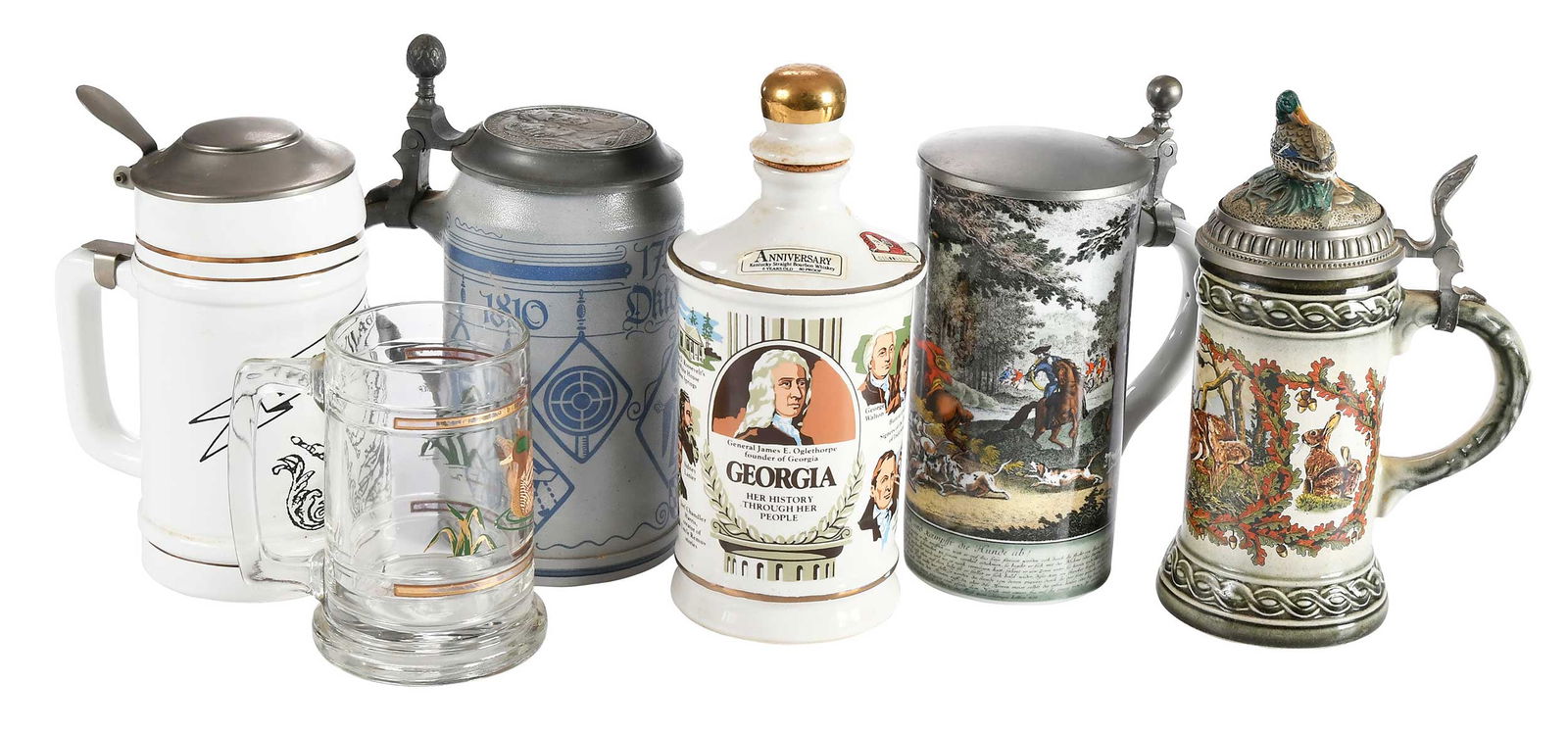Five Assorted Steins and One Porcelain Liquor Bottle, Jimmy Carter Provenance (1 of 11)