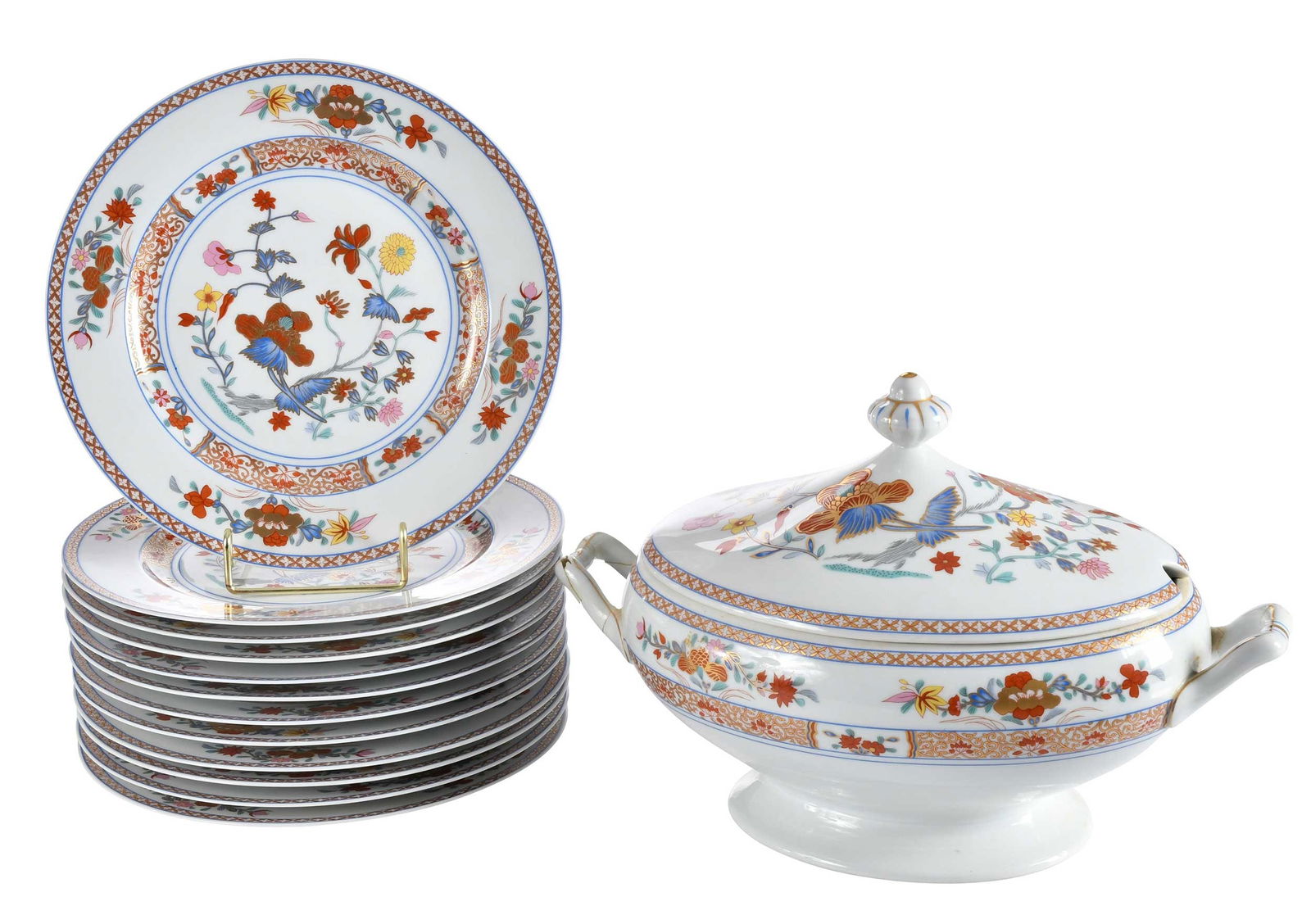13 Pieces of Limoges Pondichery Porcelain Tableware, Jimmy Carter Provenance (1 of 9)