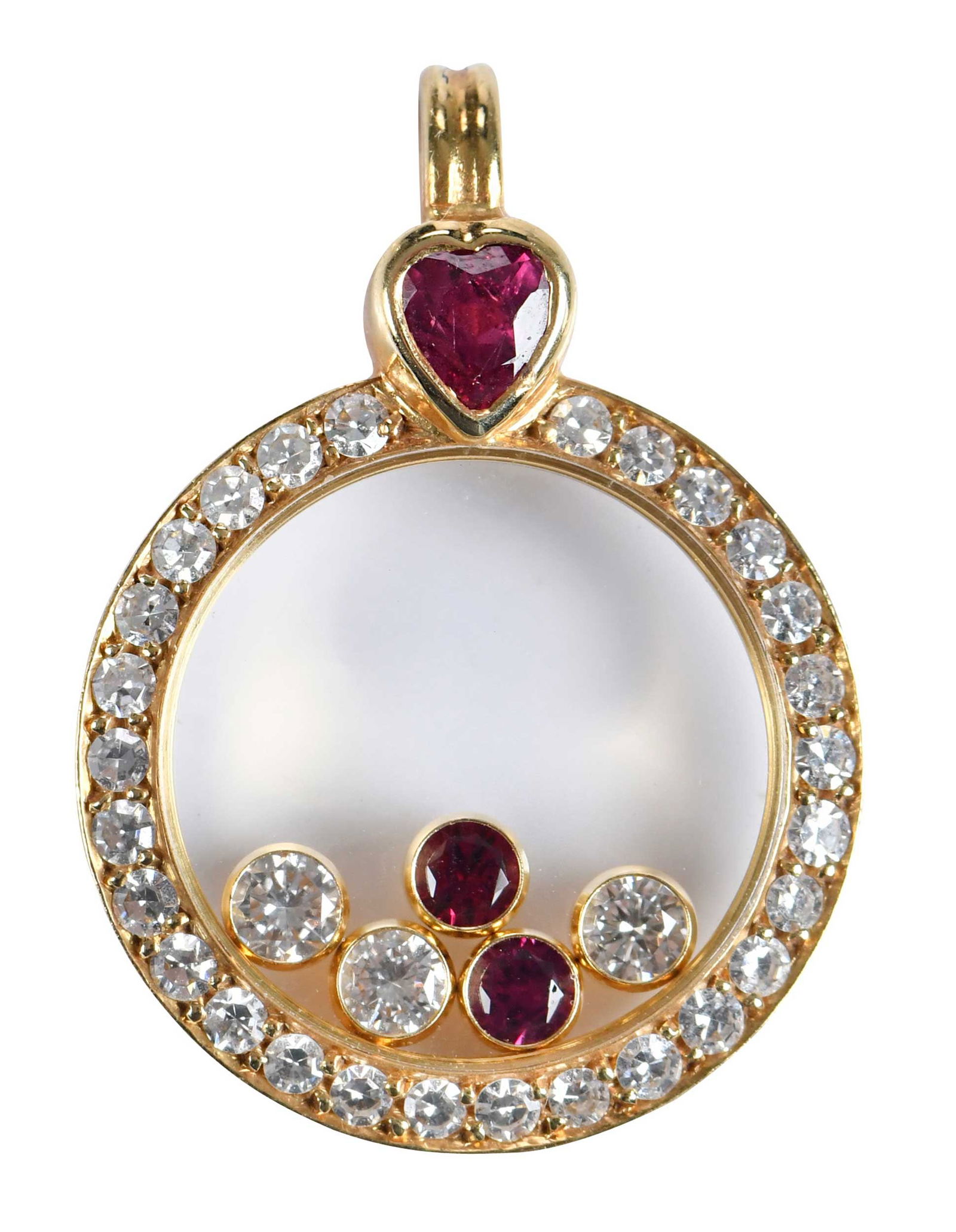 18kt. Chopard Happy Diamond and Ruby Pendant, Rosalynn Carter Provenance (1 of 6)