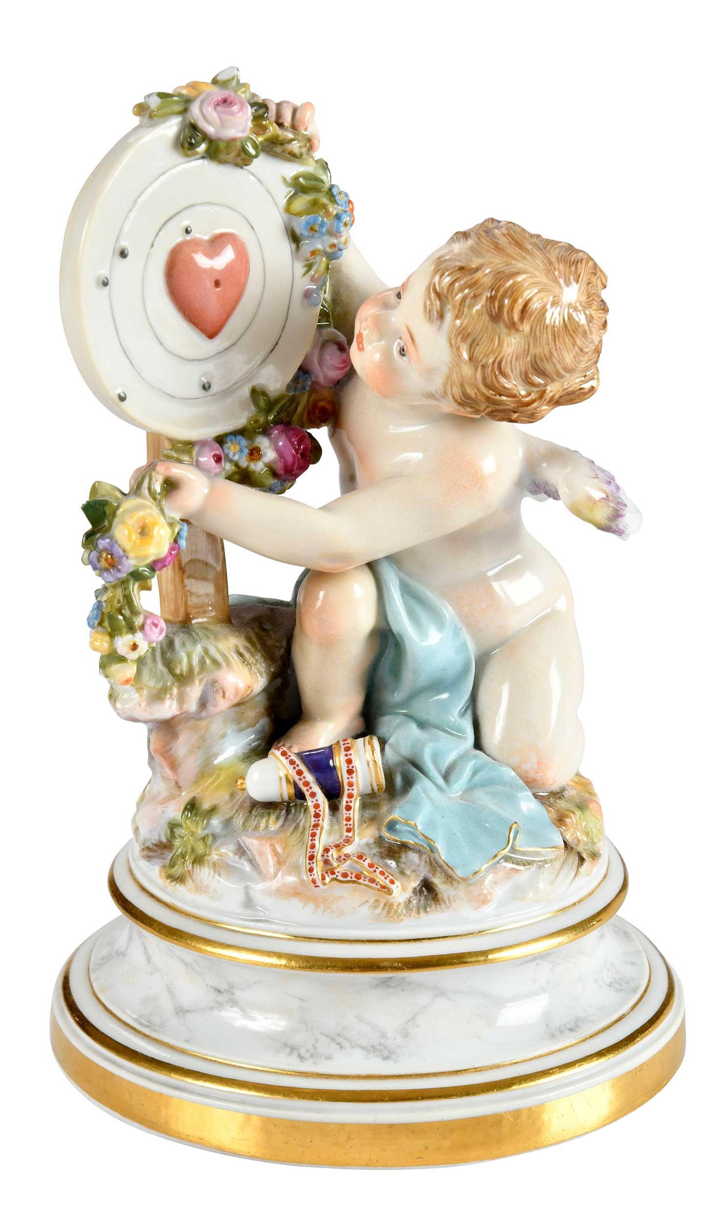 Meissen Porcelain Figure, Amor als Sieger, Bush Family Provenance: German, late 19th/early 20th century, 6-1/4 x 4-1/8 x 4-1/8 in. Provenance: Estate of Flora Bush Jansing, First Cousin of George H.W. Bush