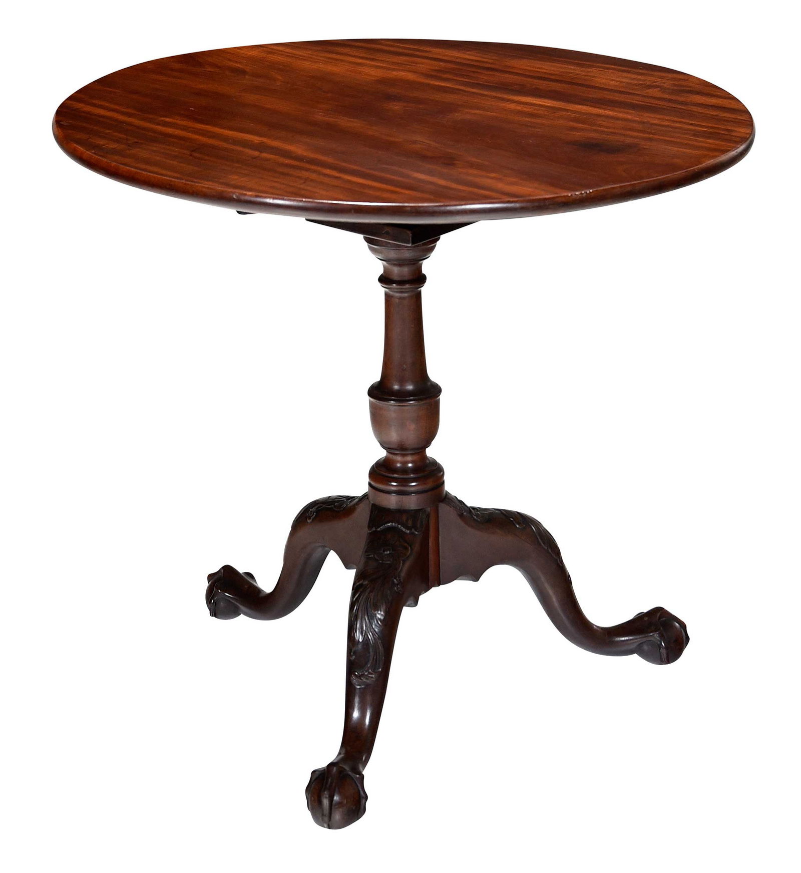 New York Chippendale Carved Mahogany Tilt Top Tea Table (1 of 7)