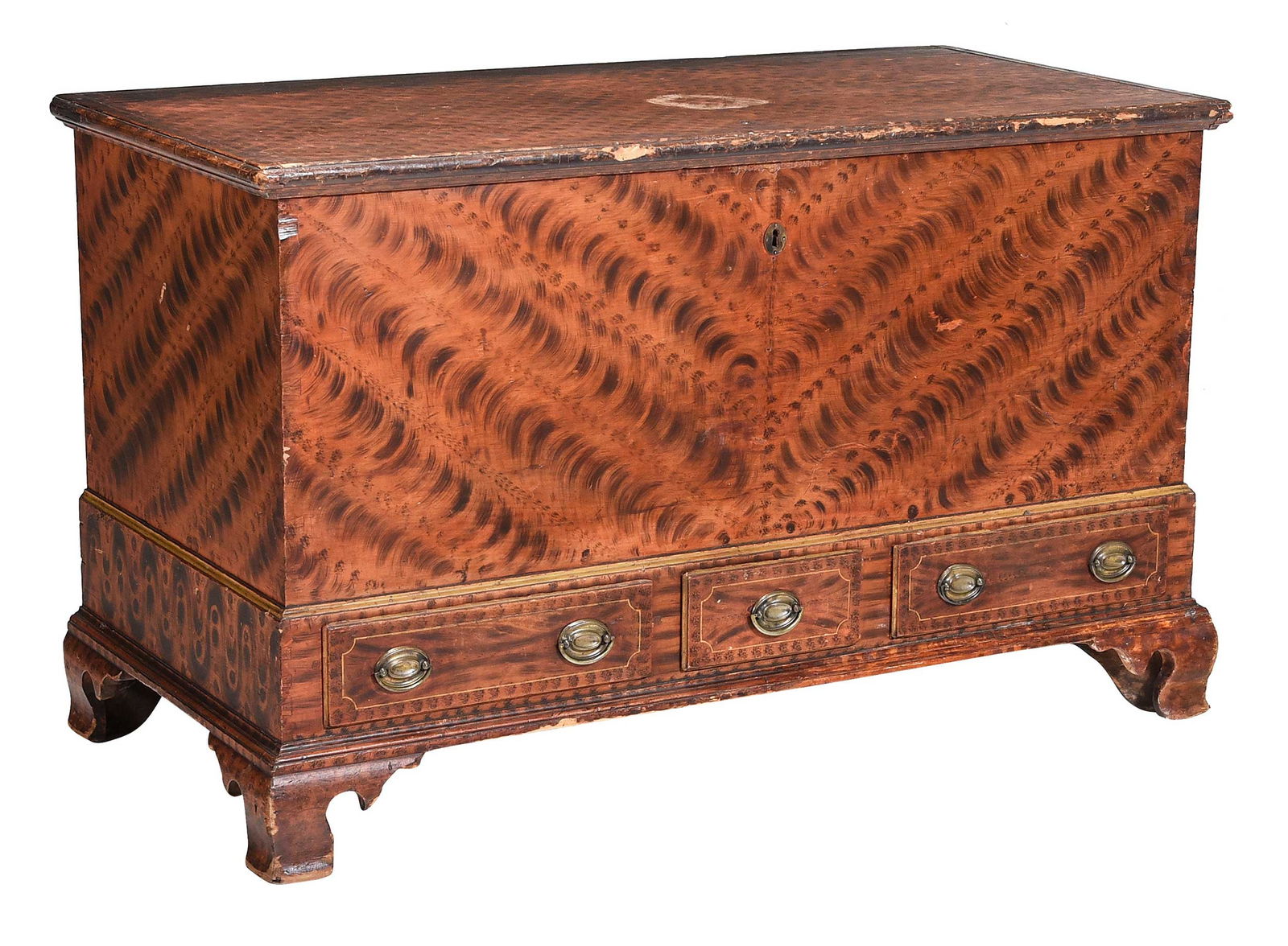 Pennsylvania Chippendale Grain Painted Blanket Chest (1 of 13)
