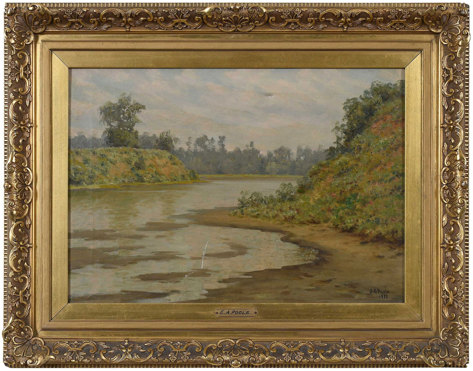 E.A. Poole Painting Framed of River Scene (1 of 8)