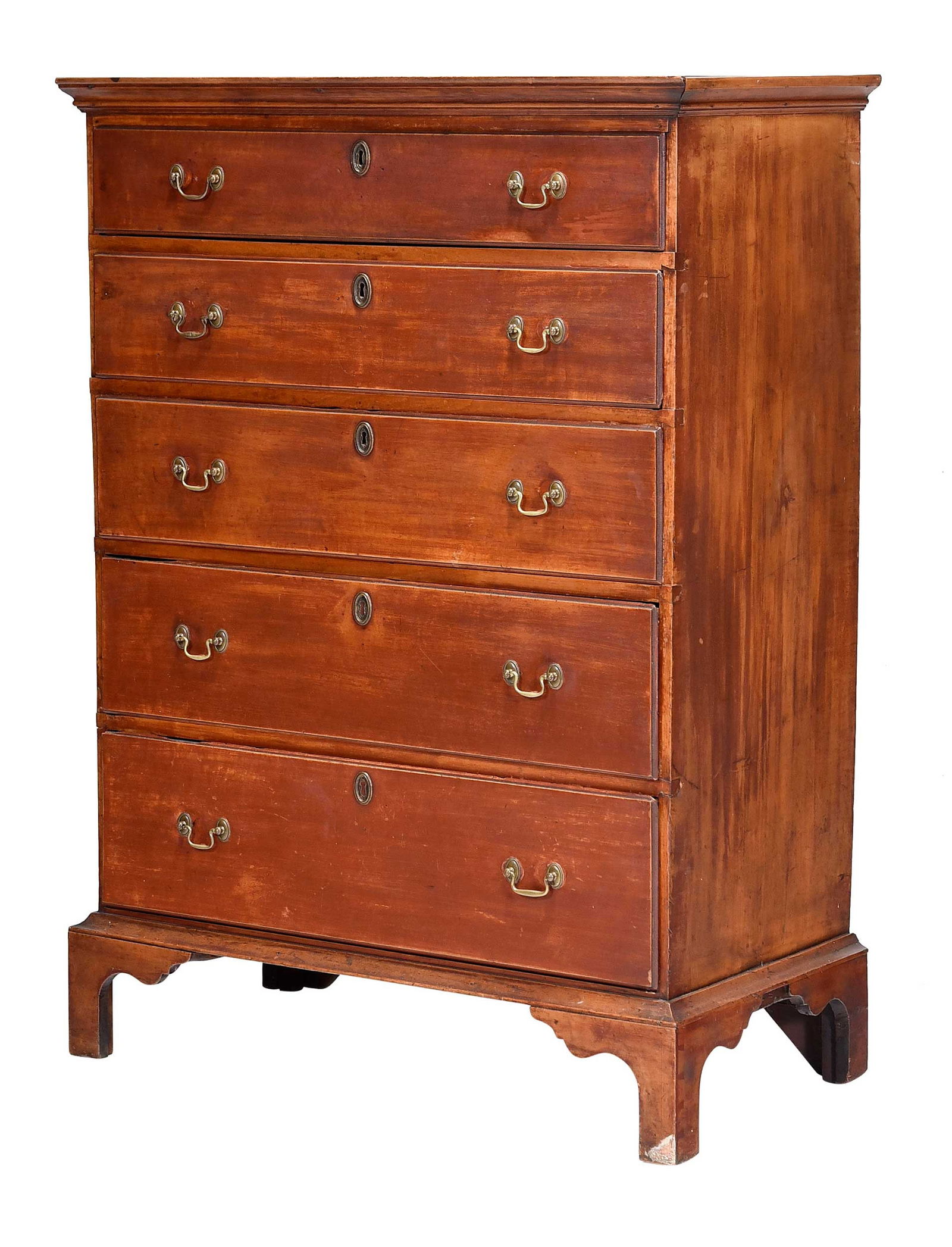 American Federal Paint Decorated Maple Tall Chest in Old Surface (1 of 9)