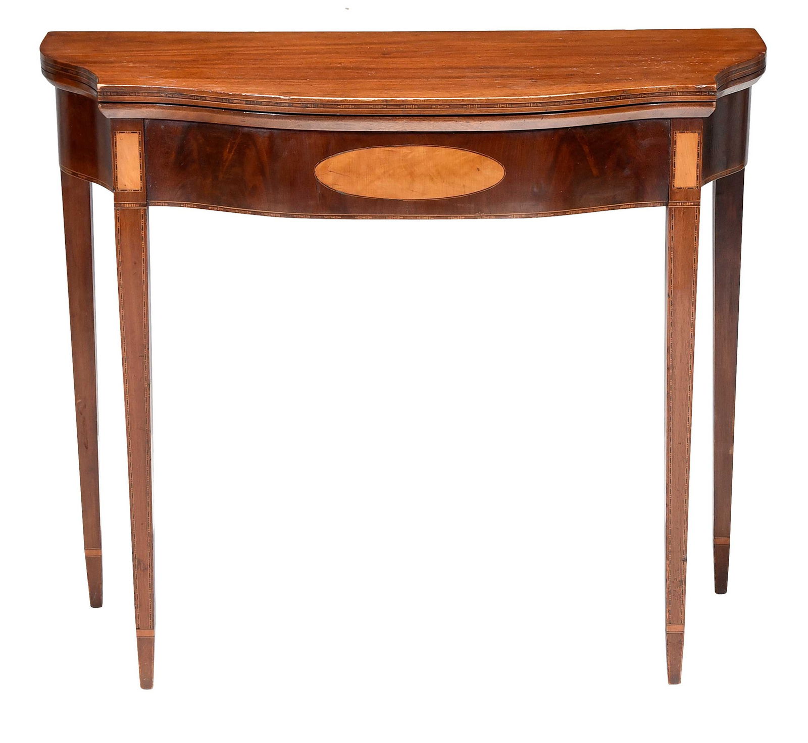 New England Federal Inlaid Mahogany Card Table (1 of 10)