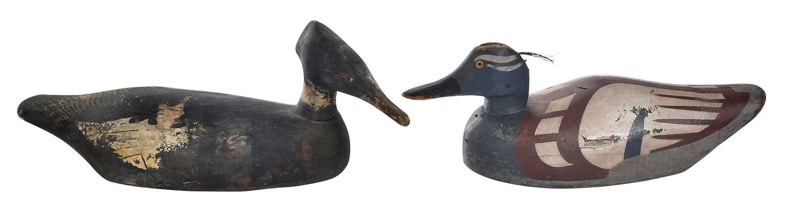 Two Unsigned Merganser Drake Decoys, Including Early Cape Cod (1 of 20)