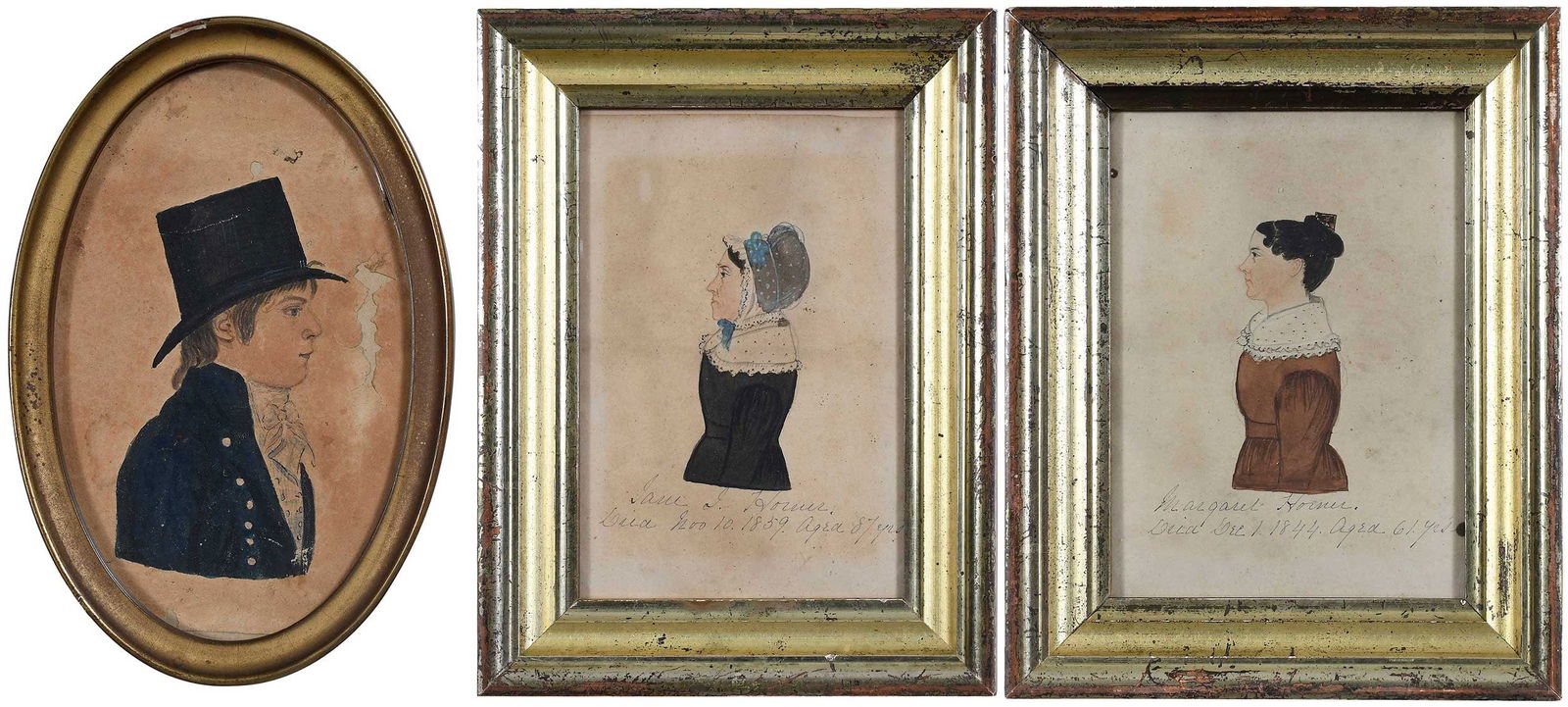 Three American Folk Art Watercolors, Machmer Provenance (1 of 9)