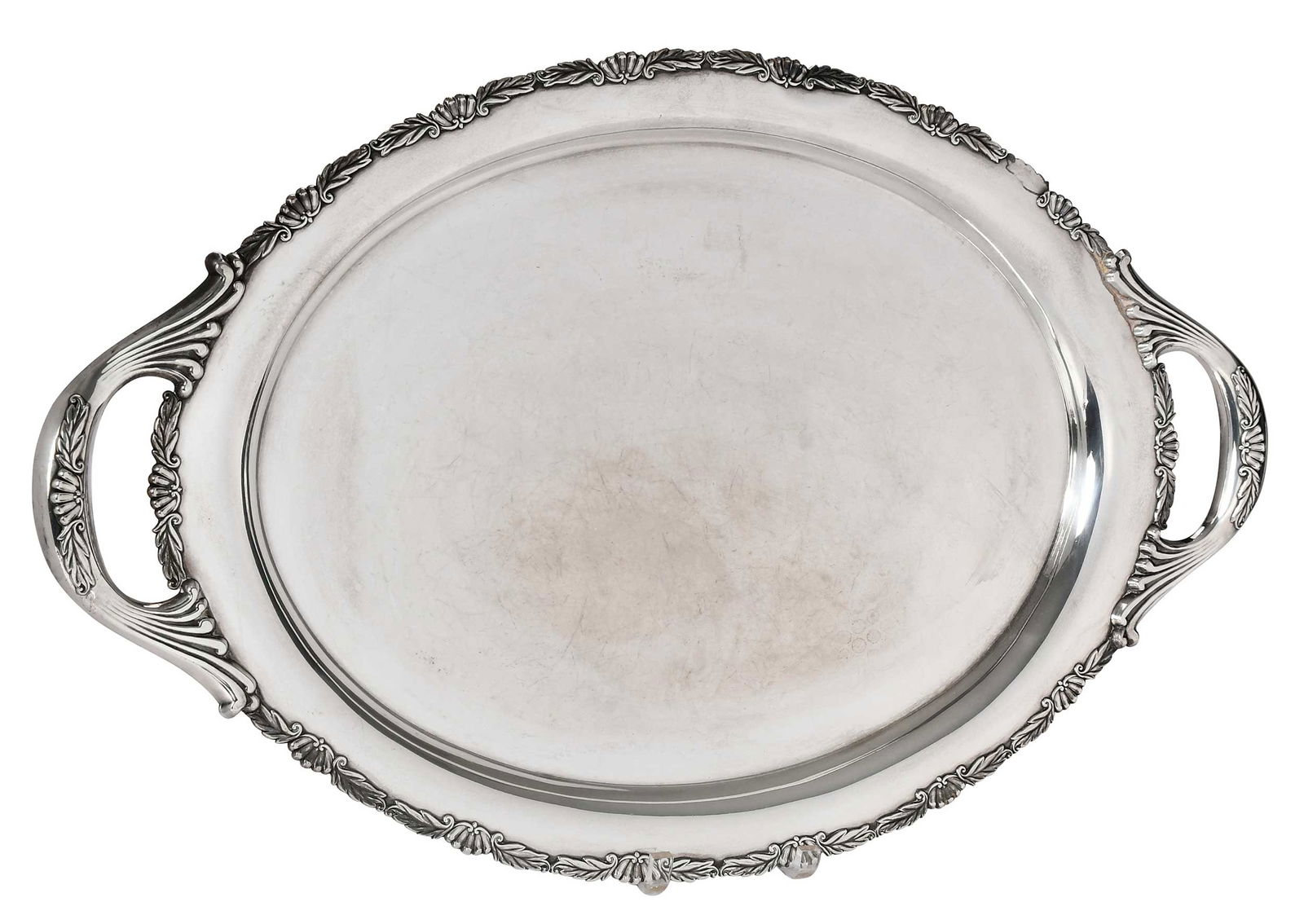 Large Sterling Two Handle Tray with Case (1 of 8)