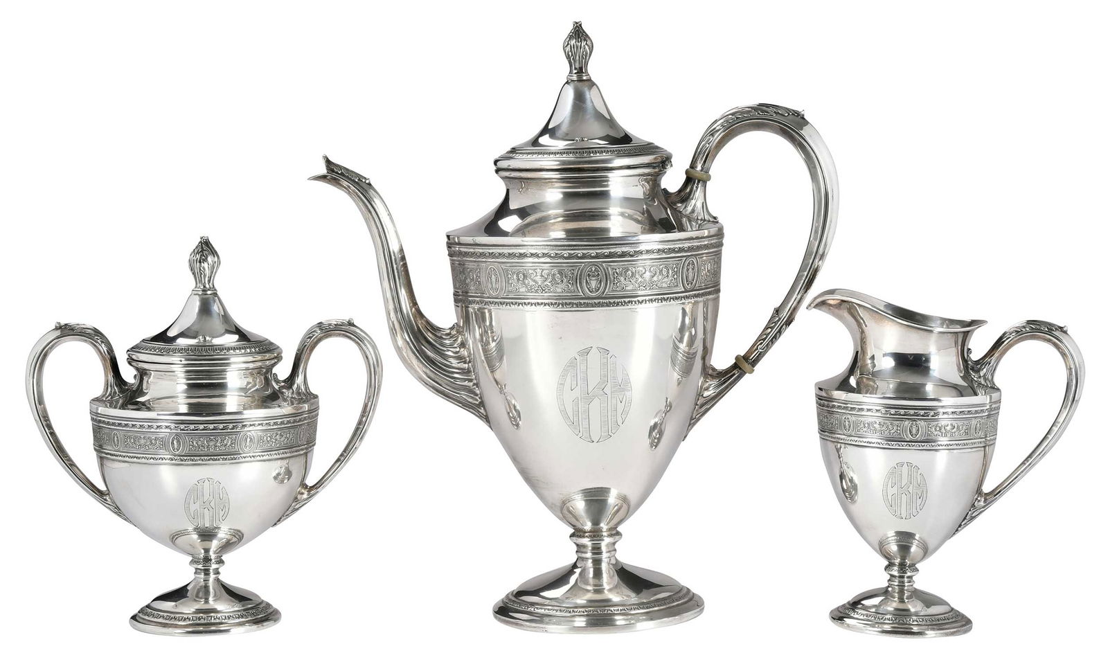 Three Piece Wedgwood International Sterling Coffee Set (1 of 9)