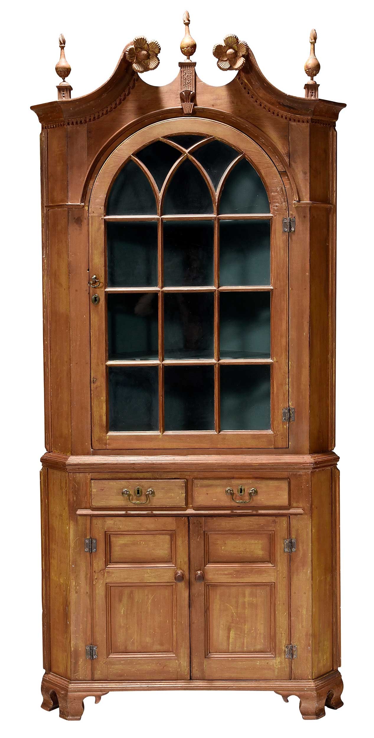 Pennsylvania Chippendale Paint Decorated Corner Cupboard, Samaha Provenance (1 of 15)